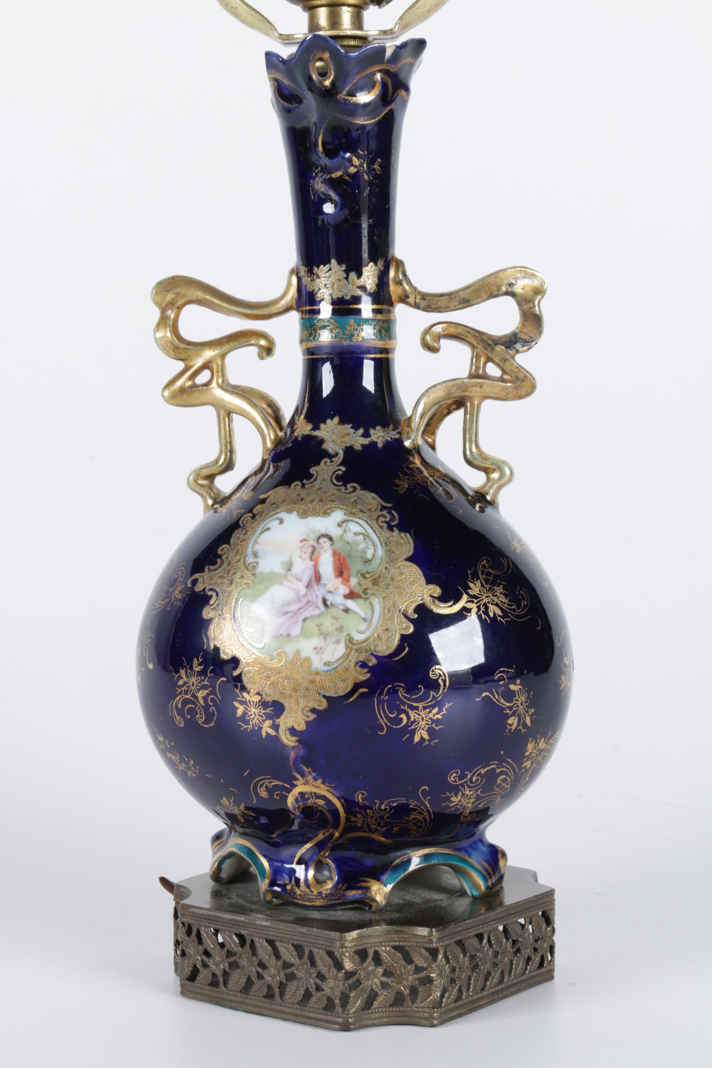 Vintage Sevres Style Urn Table Lamps Including G. Rochette