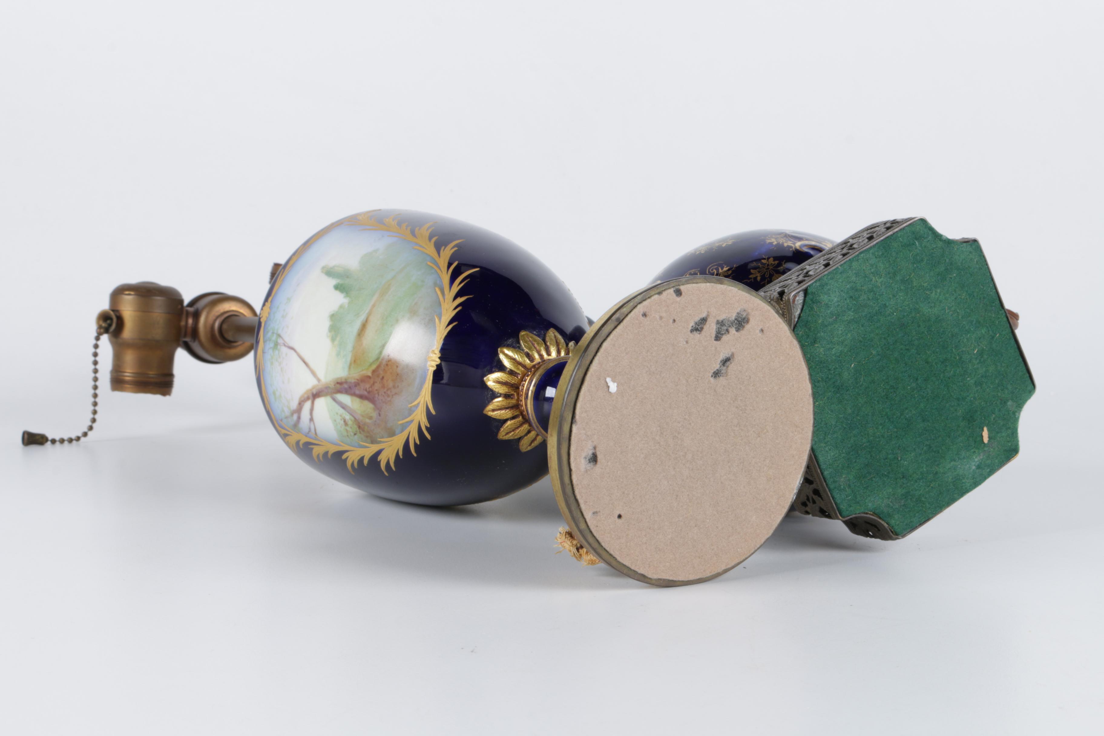 Vintage Sevres Style Urn Table Lamps Including G. Rochette