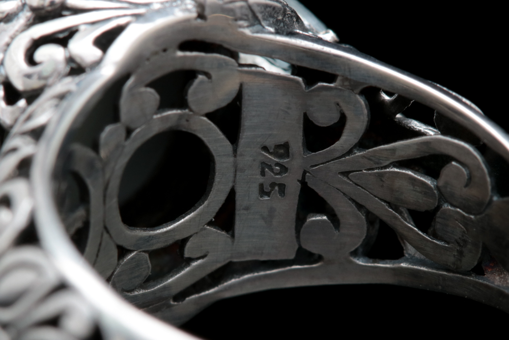 Sterling Silver, 18K Gold, Blue Mabé Pearl and Blue Topaz Cocktail Ring