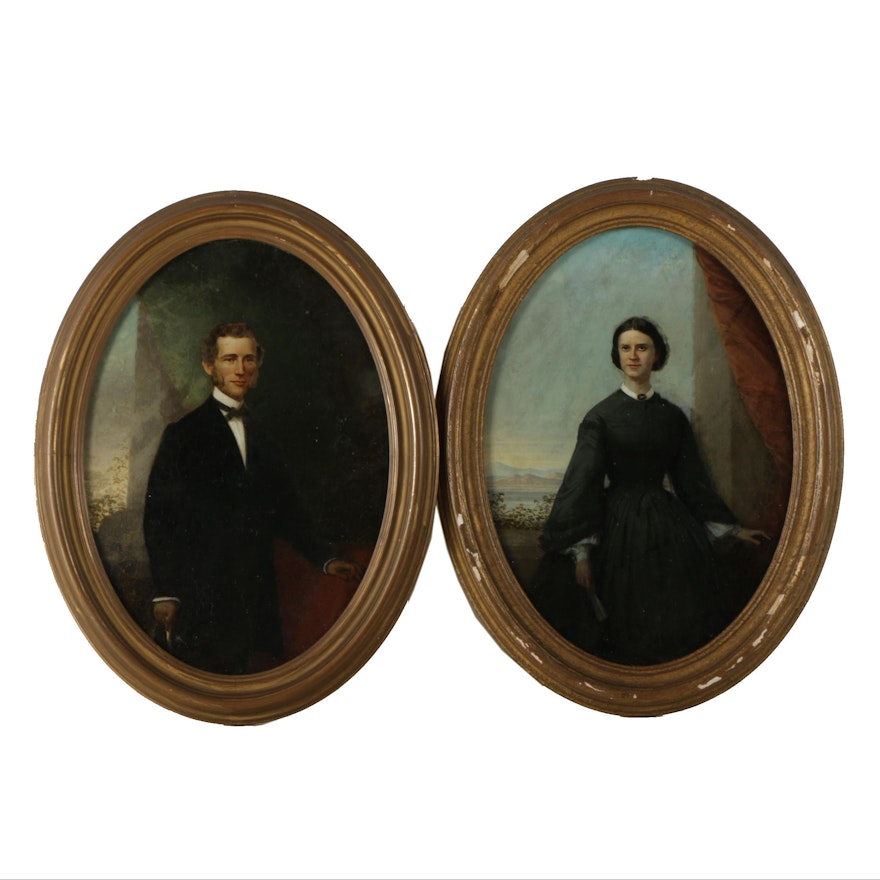 Oil Paintings of a Man and Woman