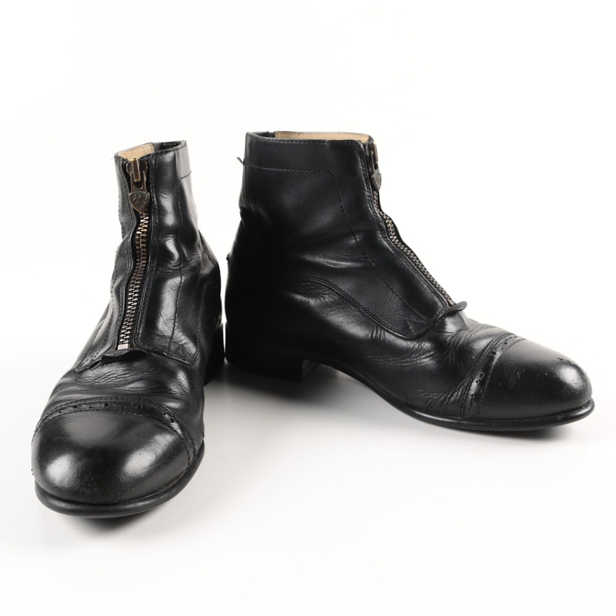 Ariat Black Leather Front Zip Paddock Boots