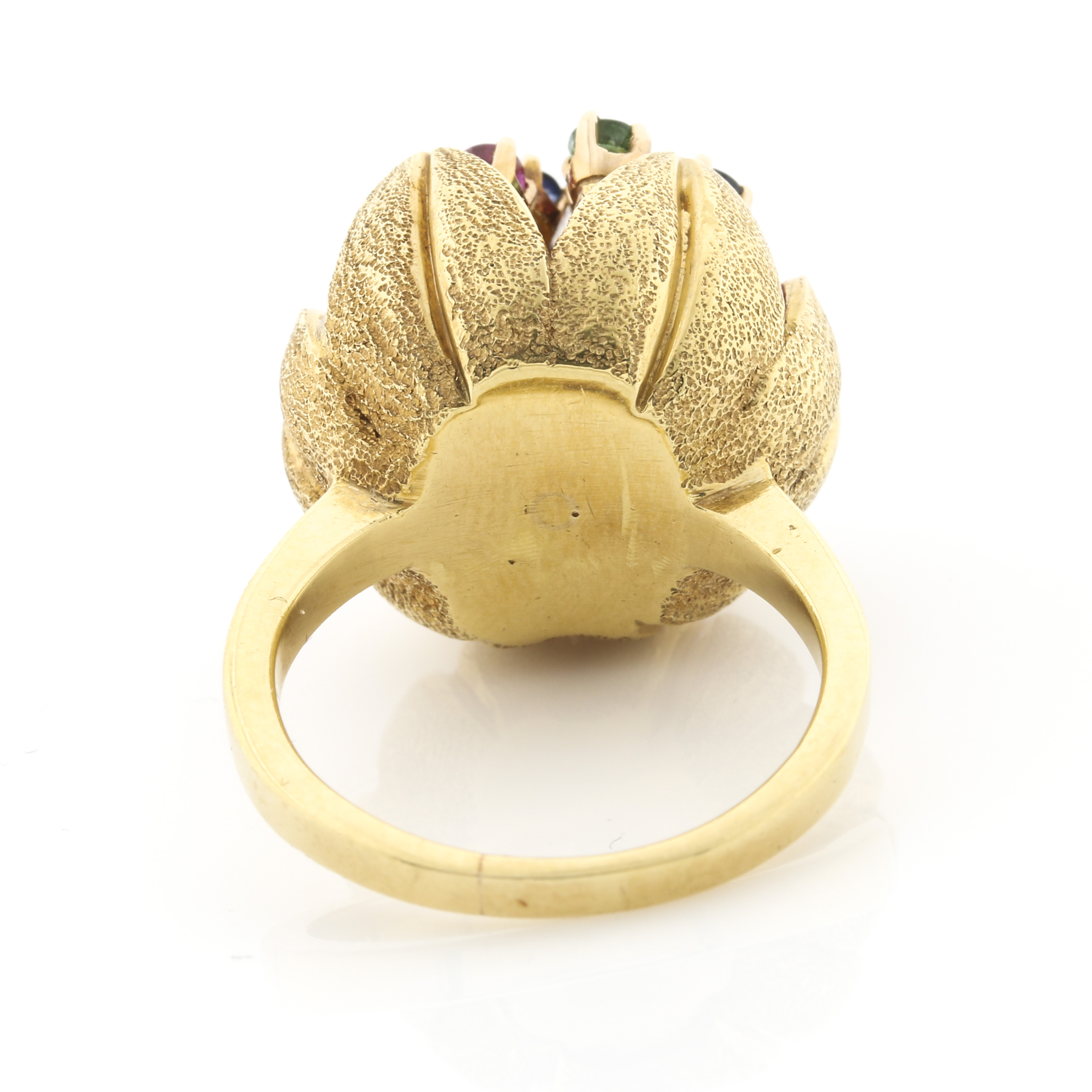 18K Yellow Gold Gemstone and Diamond Tutti Frutti Ring