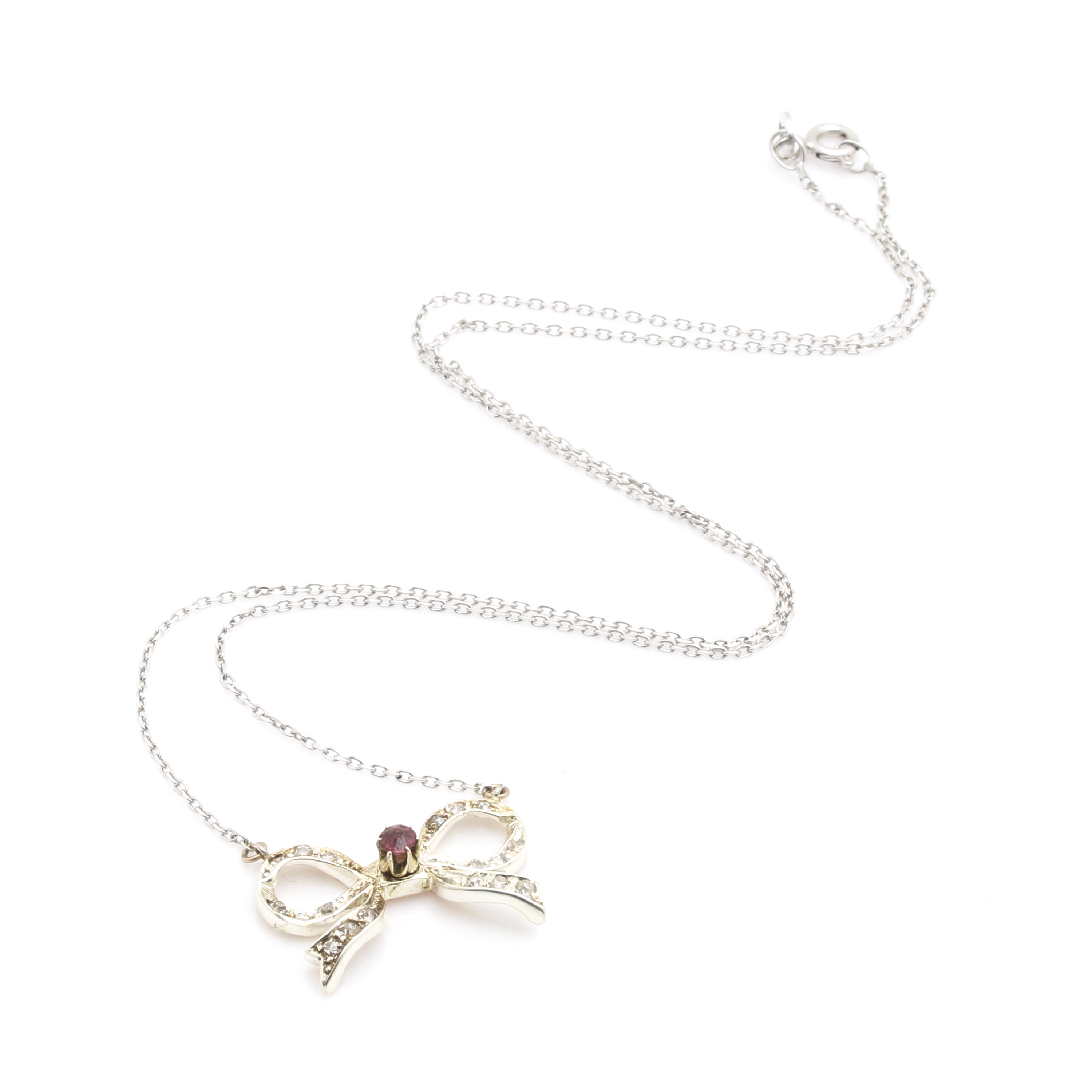 Selection of Sterling Silver/14K Ruby, Diamond and Pearl Necklaces