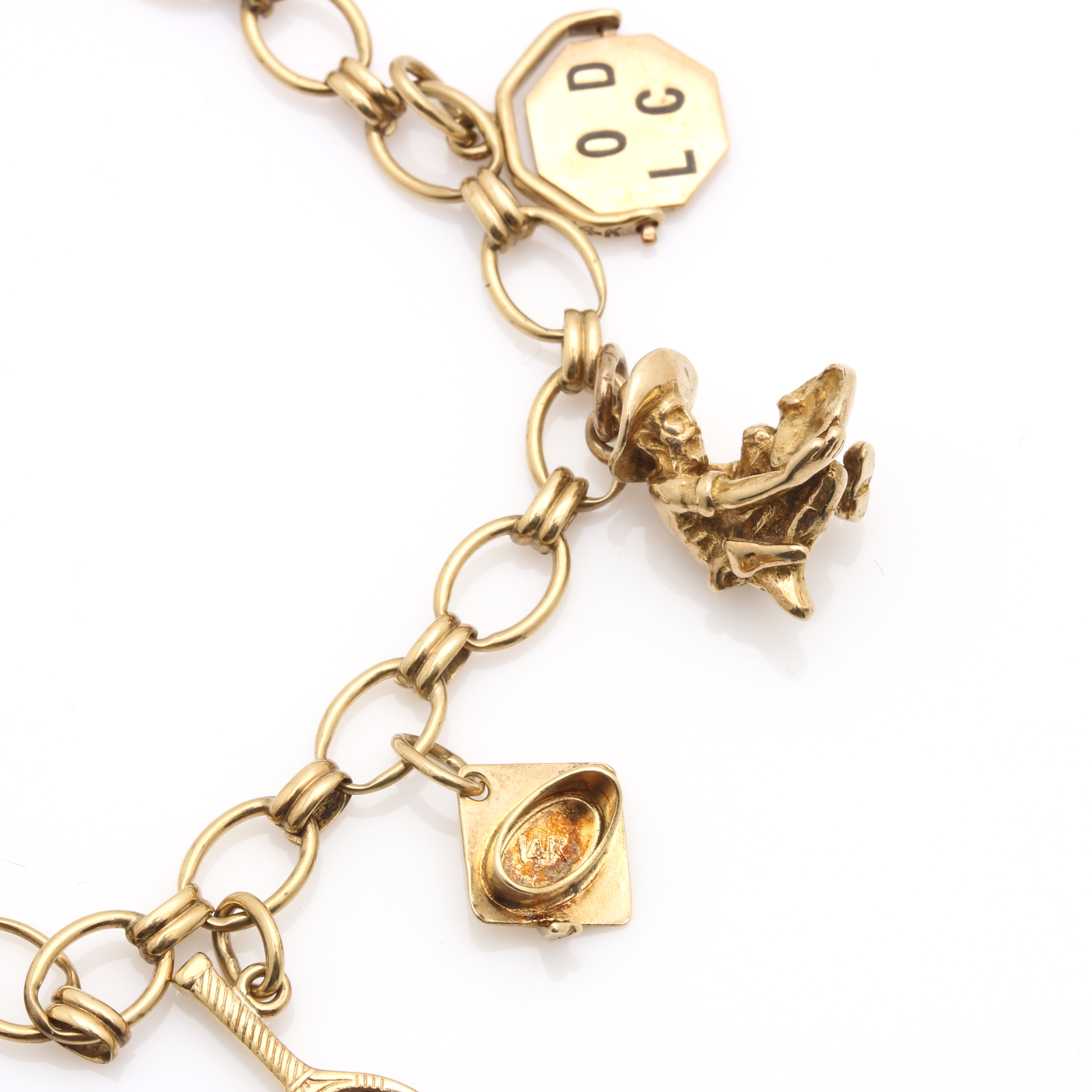 14K Yellow Gold Charm Bracelet