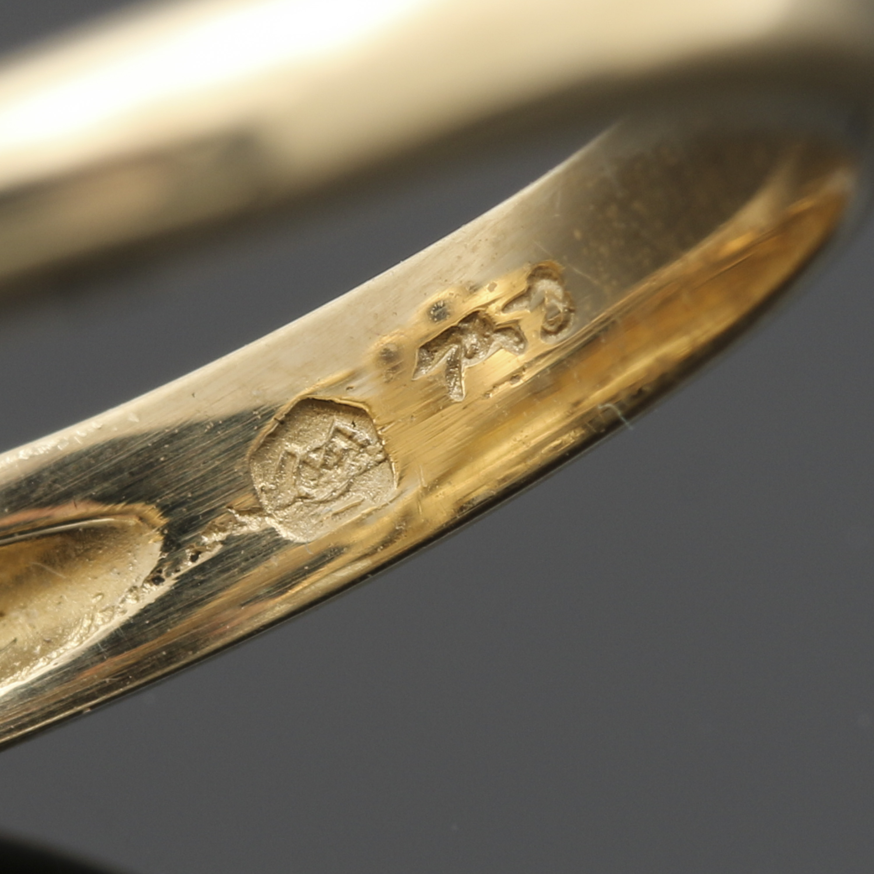 14K Yellow Gold Cultured Pearl and Diamond Hand Ring