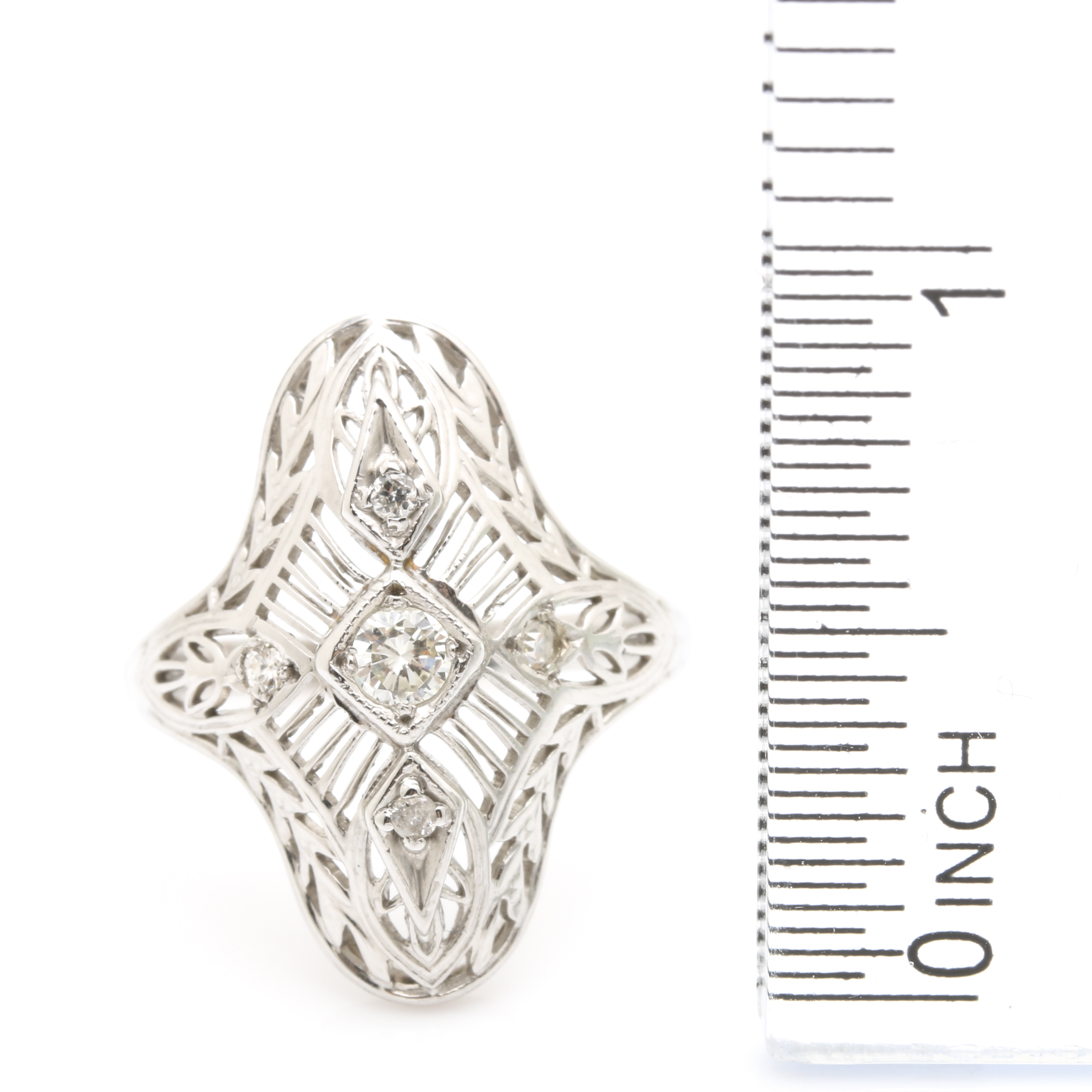 14K White Gold Diamond Ring