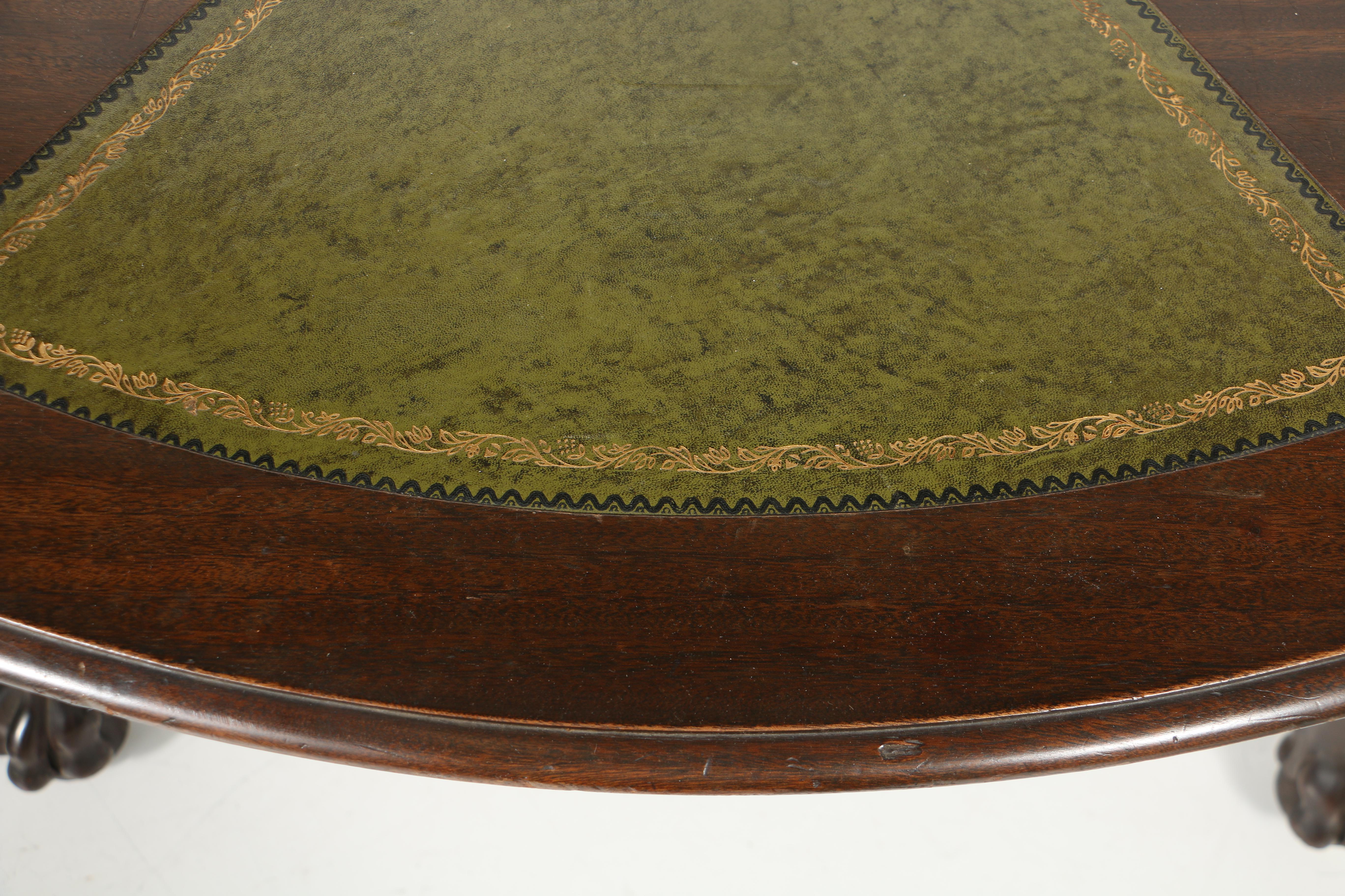 Antique Chippendale Style Mahogany Table with Leather Top by Maple & Co. Ltd.