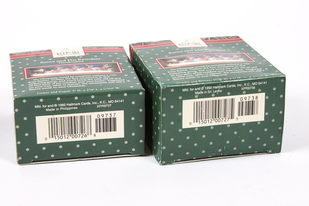 Hallmark "Santa and His Reindeer" Ornament Collection