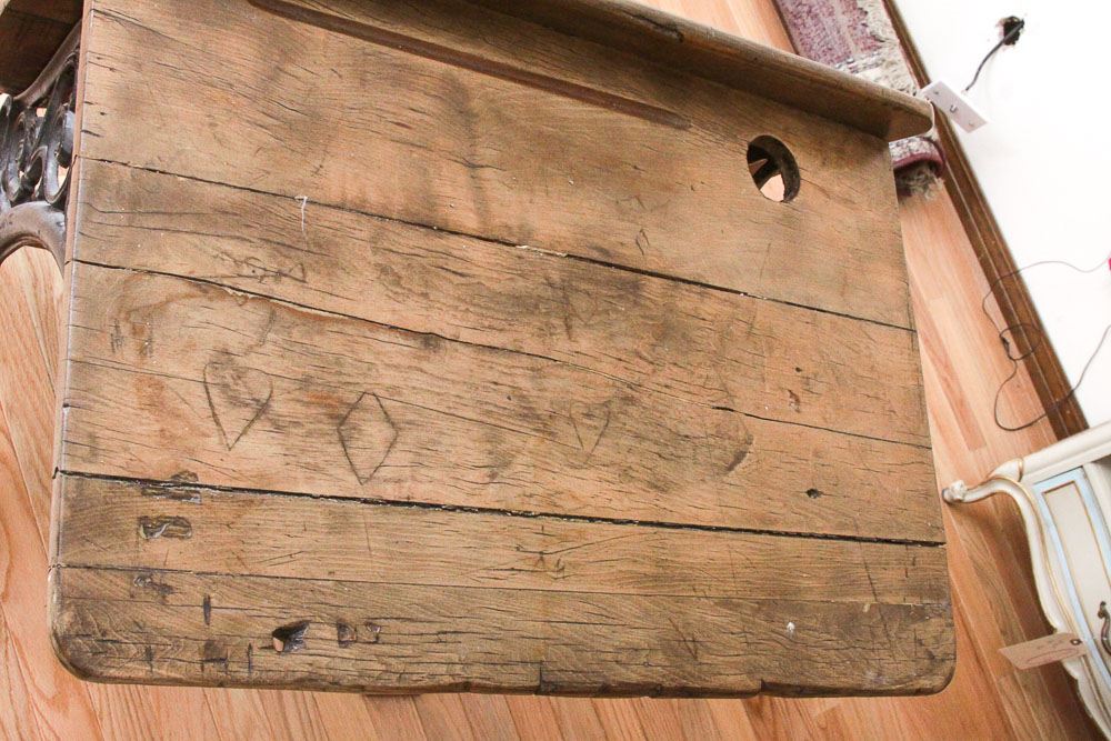 Vintage Wood and Cast Iron School House Desk