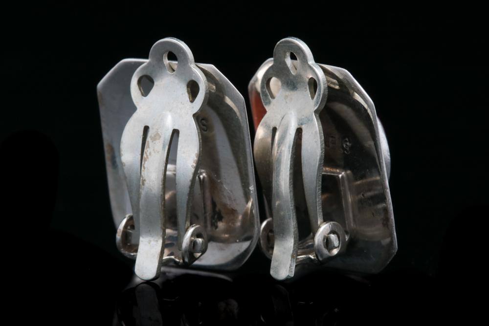 Sterling Silver and Citrine Clip On Earrings