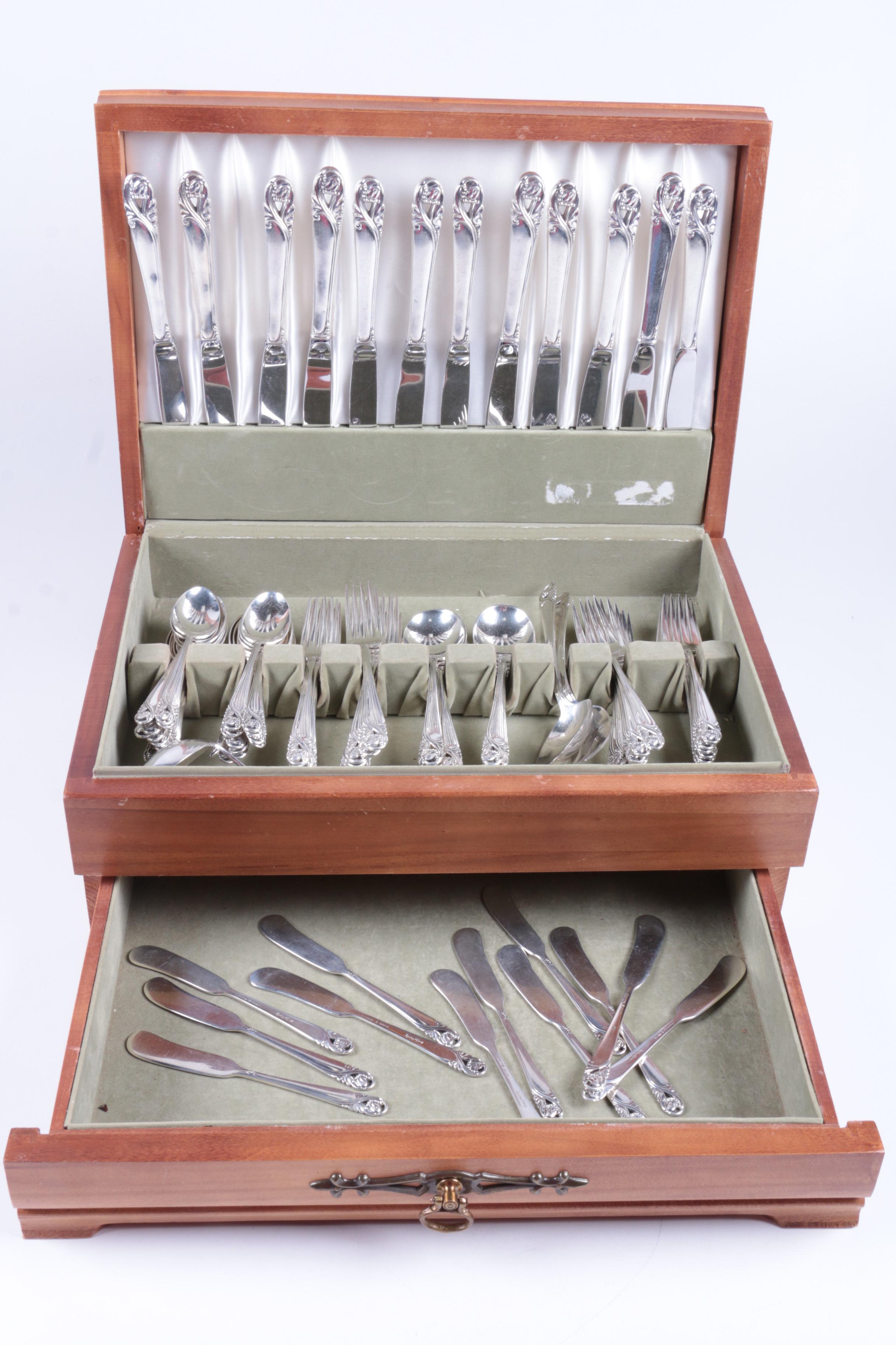 International Silver Co. "Spring Glory" Sterling Silver Flatware Set