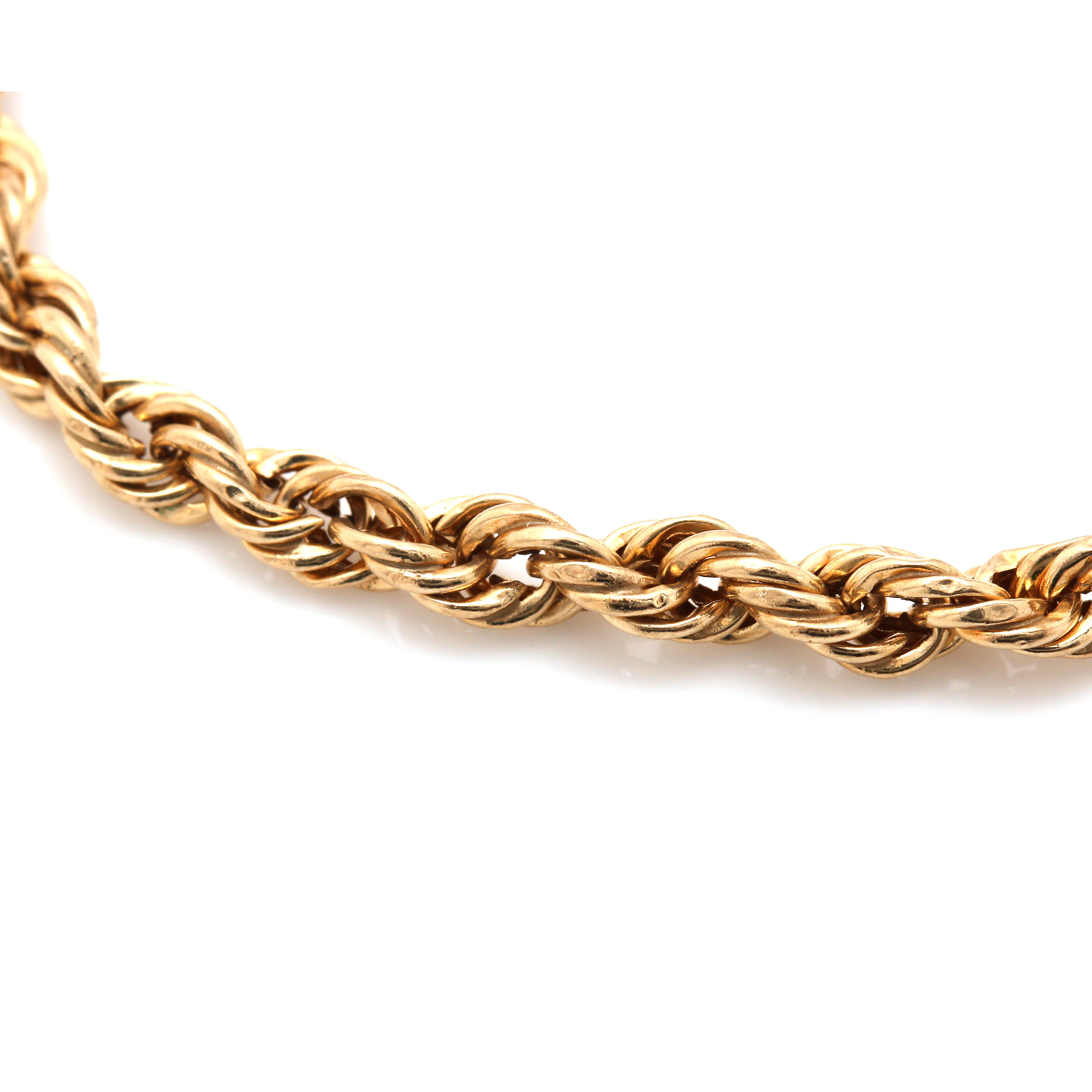 14K Yellow Gold Rope Chain Bracelet