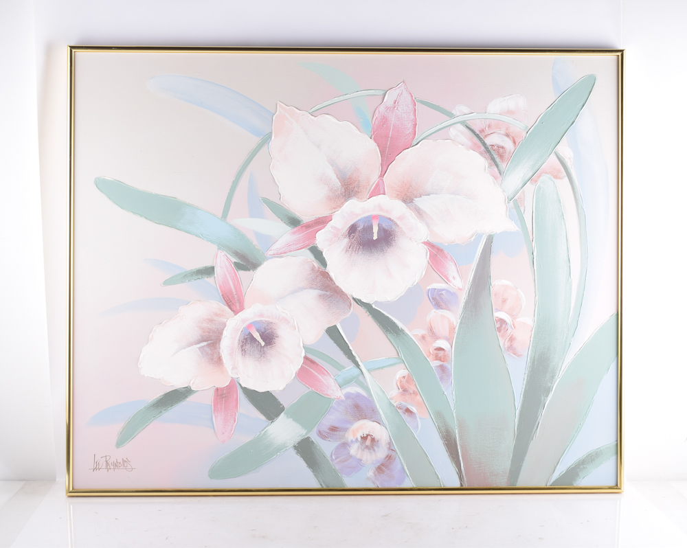 Lee Reynolds Oil Painting on Canvas of Flowers