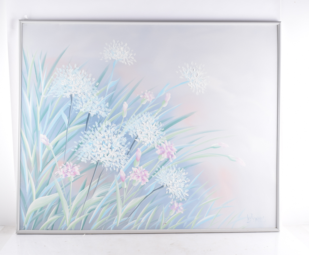 Lee Reynolds Oil Painting of Pastel Flowers