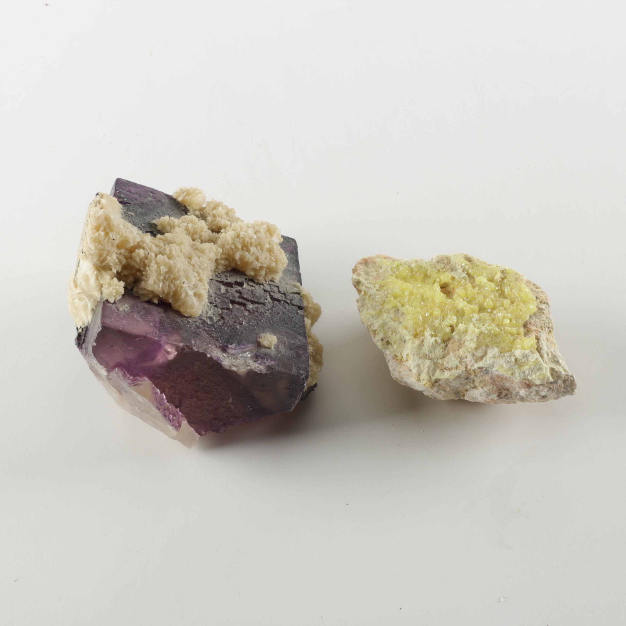 Fluorite with Barite Overgrowth Specimen