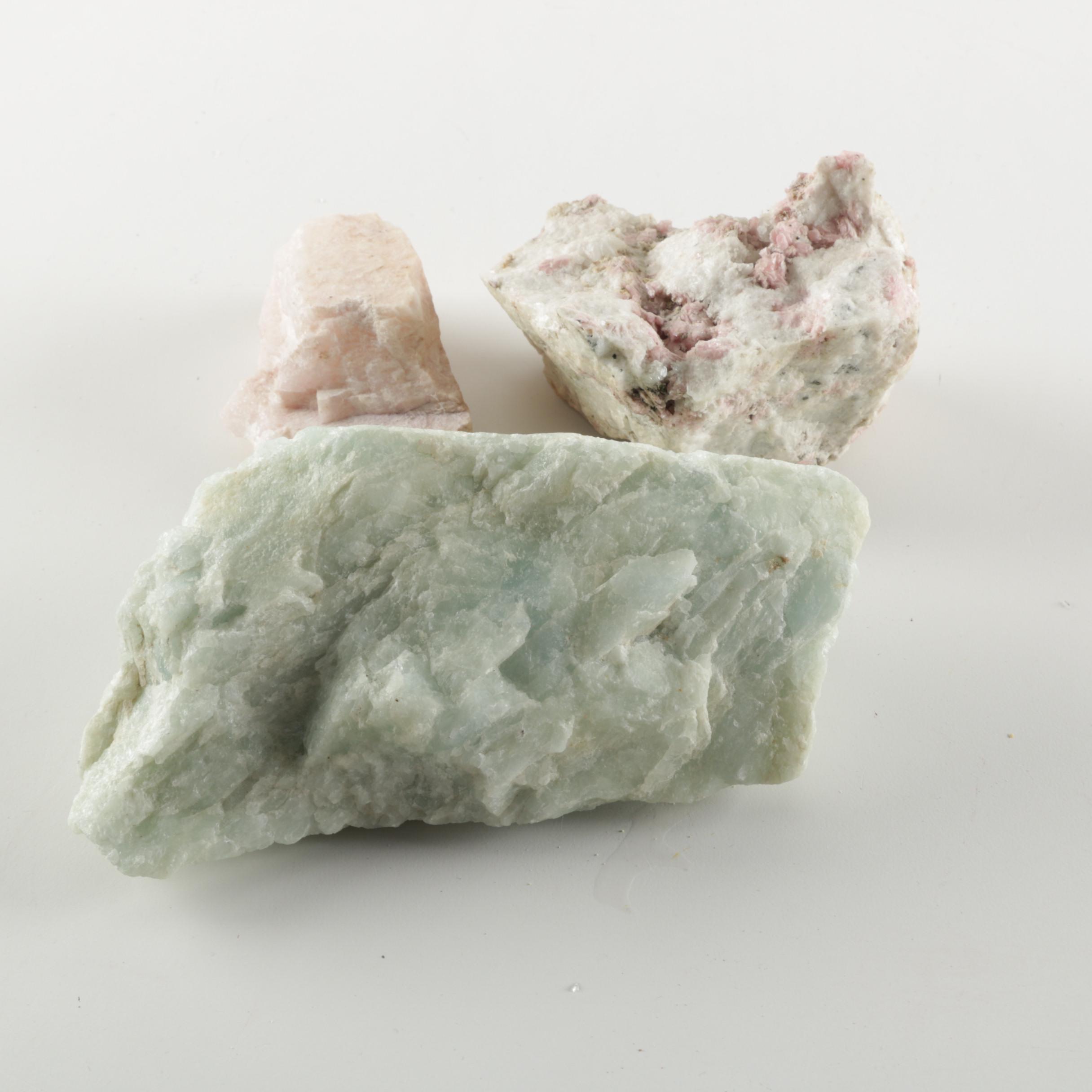 Feldspar and Rhodonite Specimens