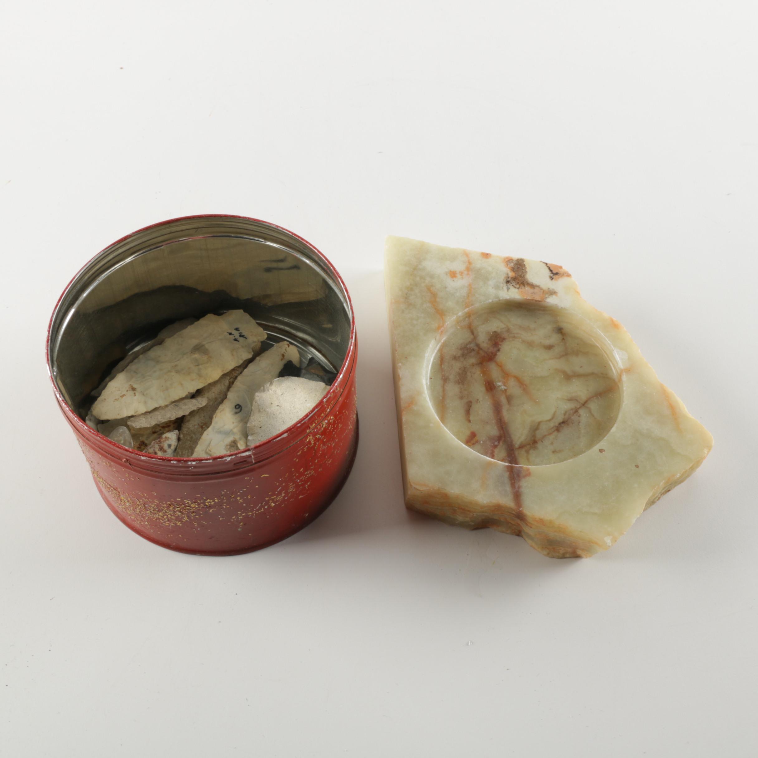 Agate Dish and Chert Points