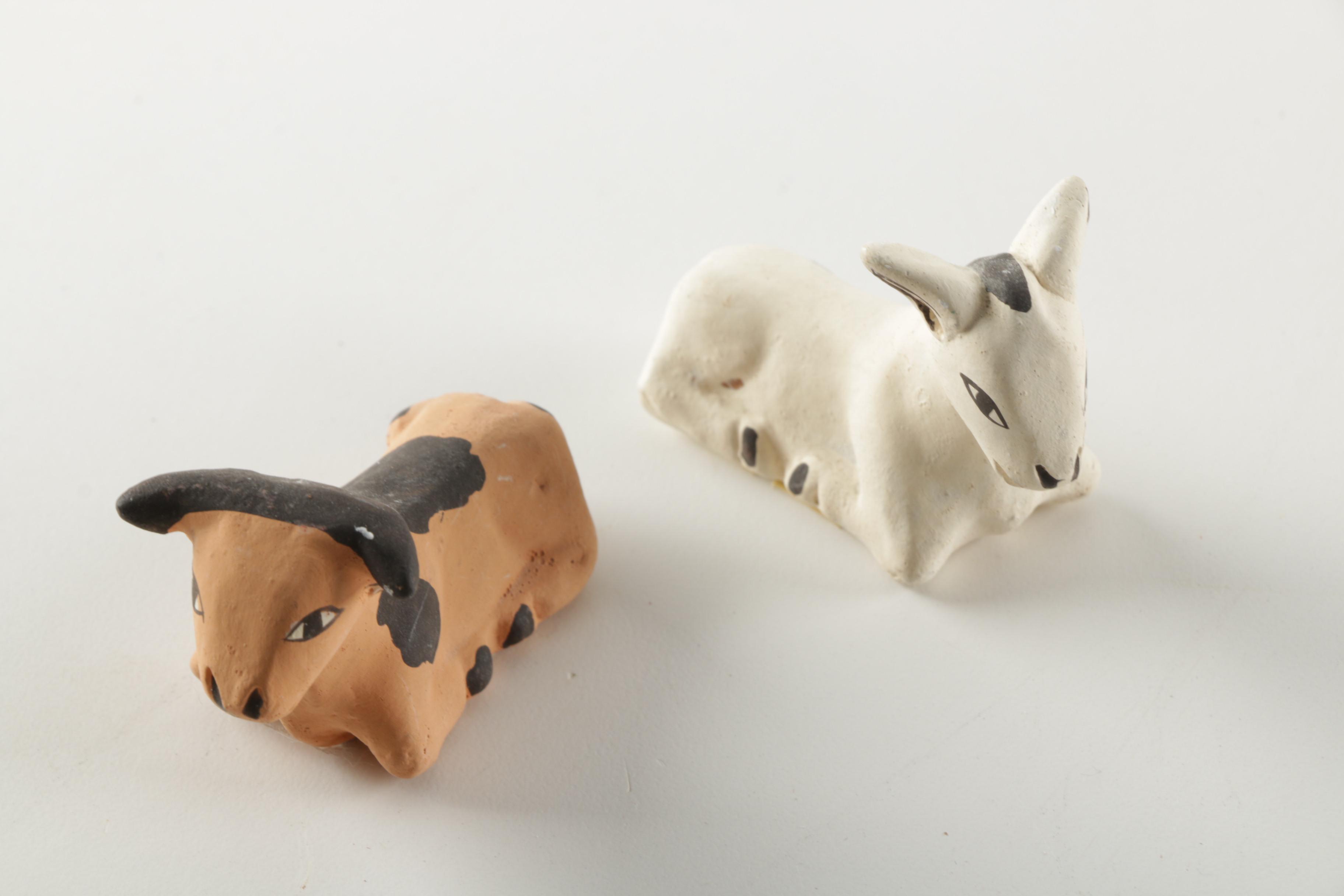 Peruvian Nativity Figurines by Tesoros and Pottery Angels by Cindy Fragua