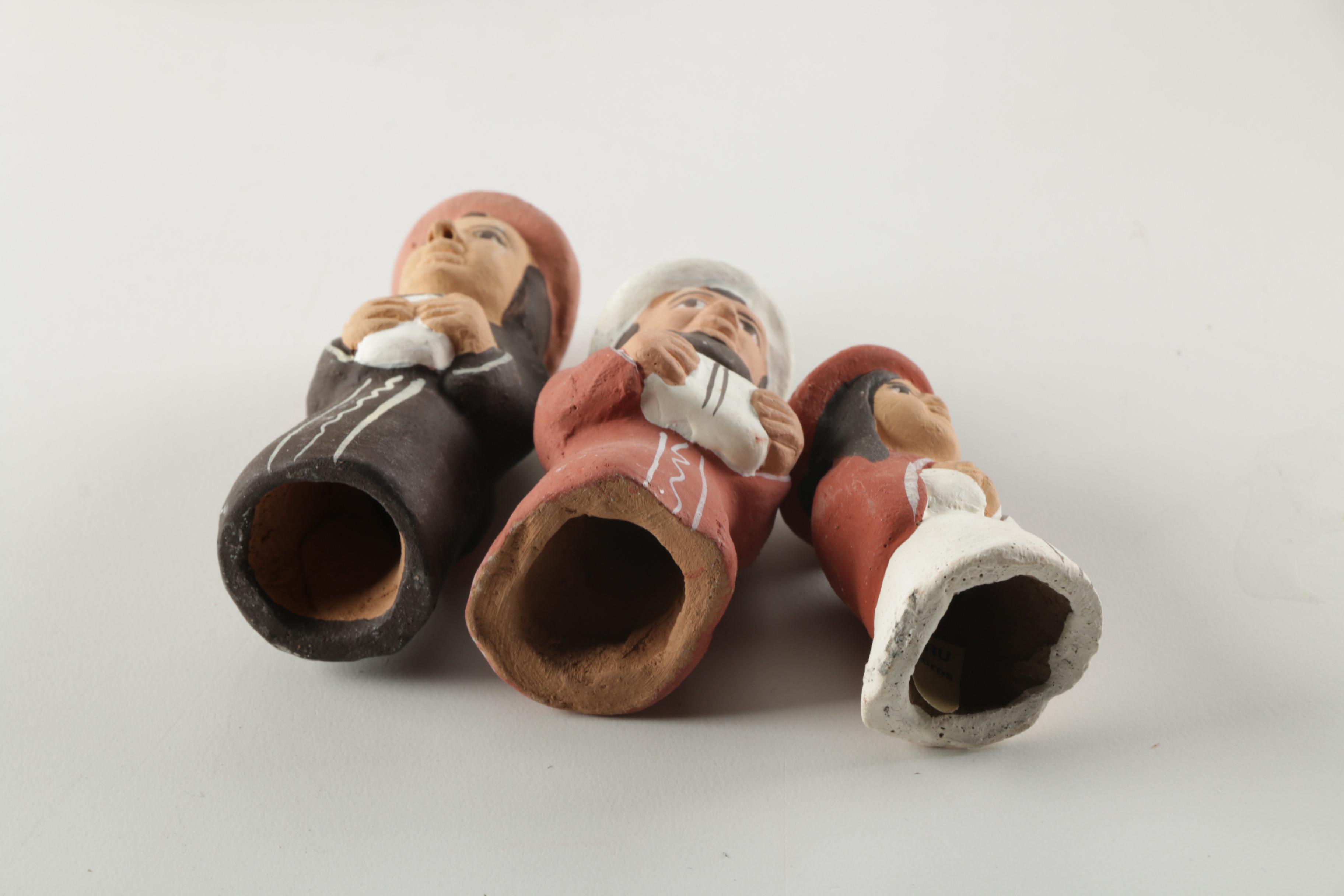 Peruvian Nativity Figurines by Tesoros and Pottery Angels by Cindy Fragua
