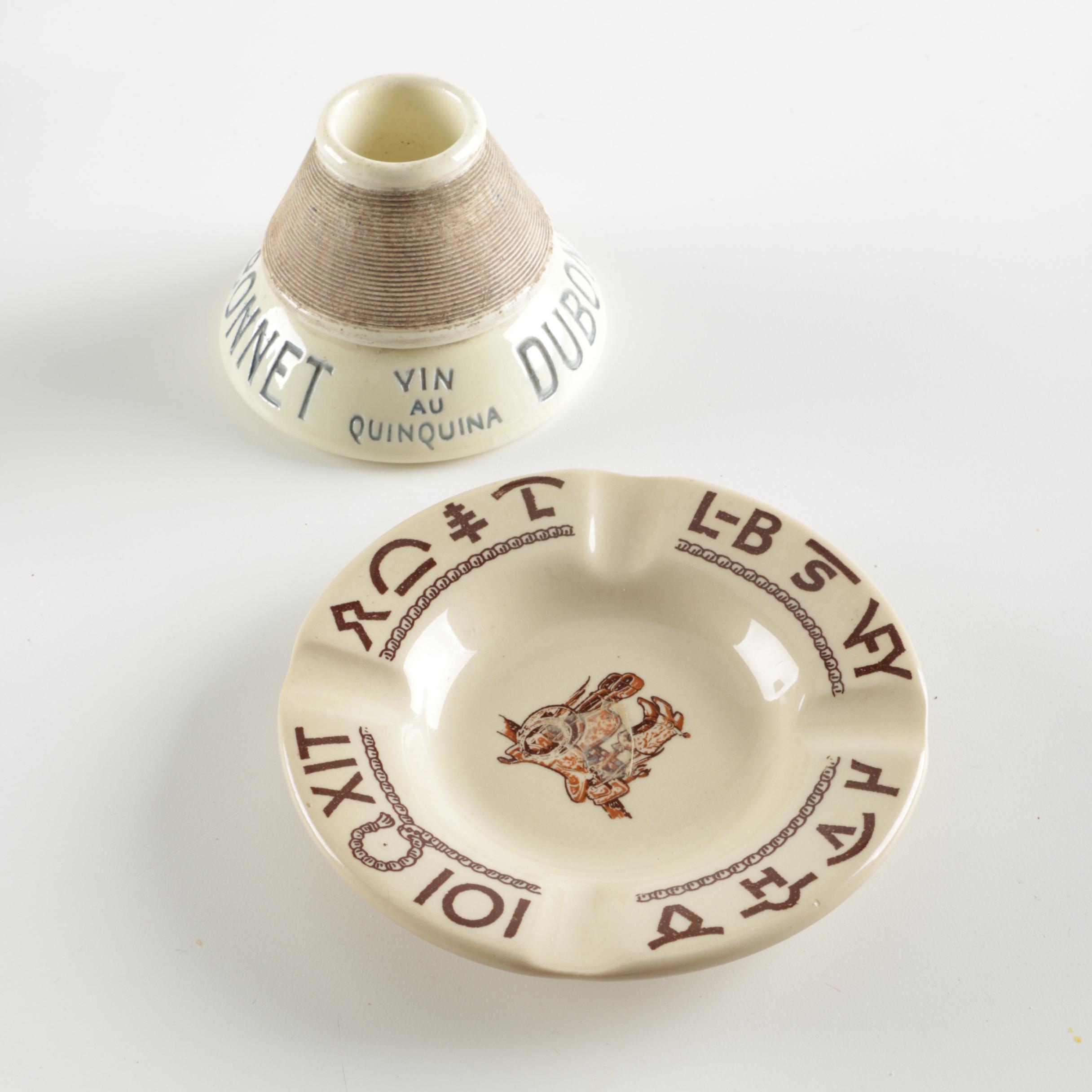 Vintage Ceramic Ash Receiver and Match Holder