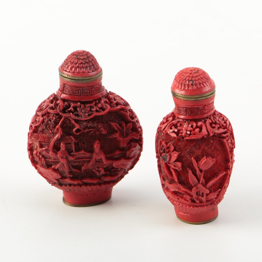 Pair of Chinese Resin Snuff Bottles