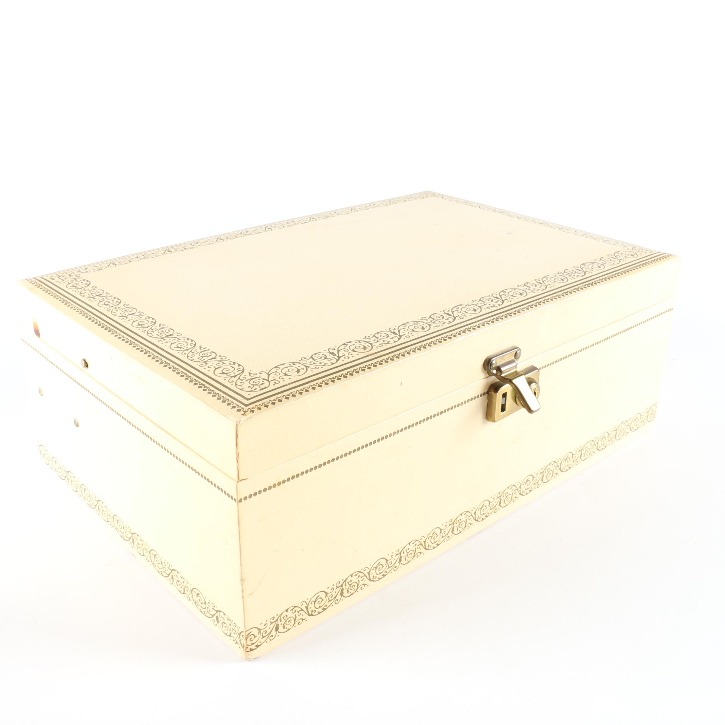 Vintage Jewelry Box and Leather Travel Photo Album