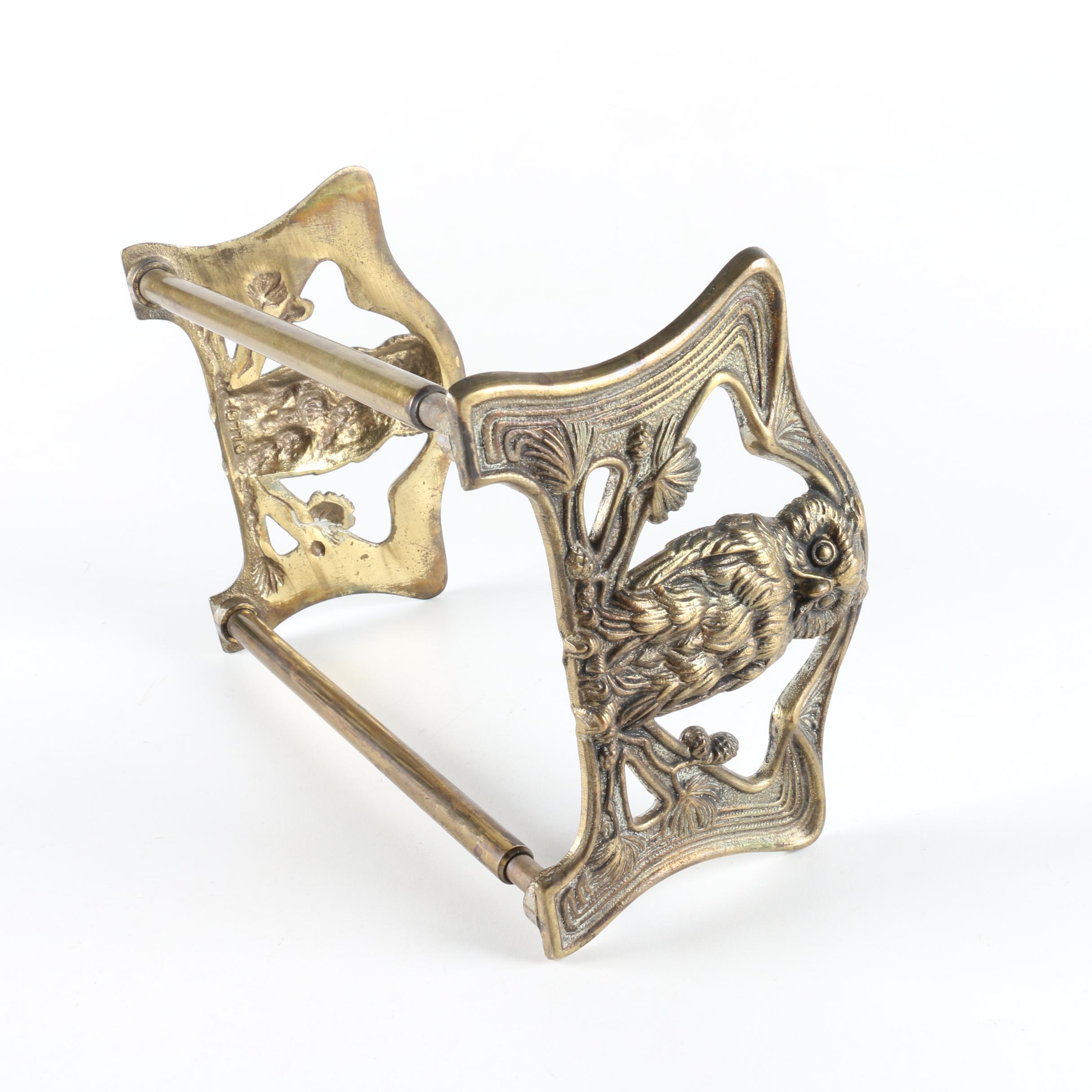 Art Nouveau Judd Brass Owl Telescoping Bookends