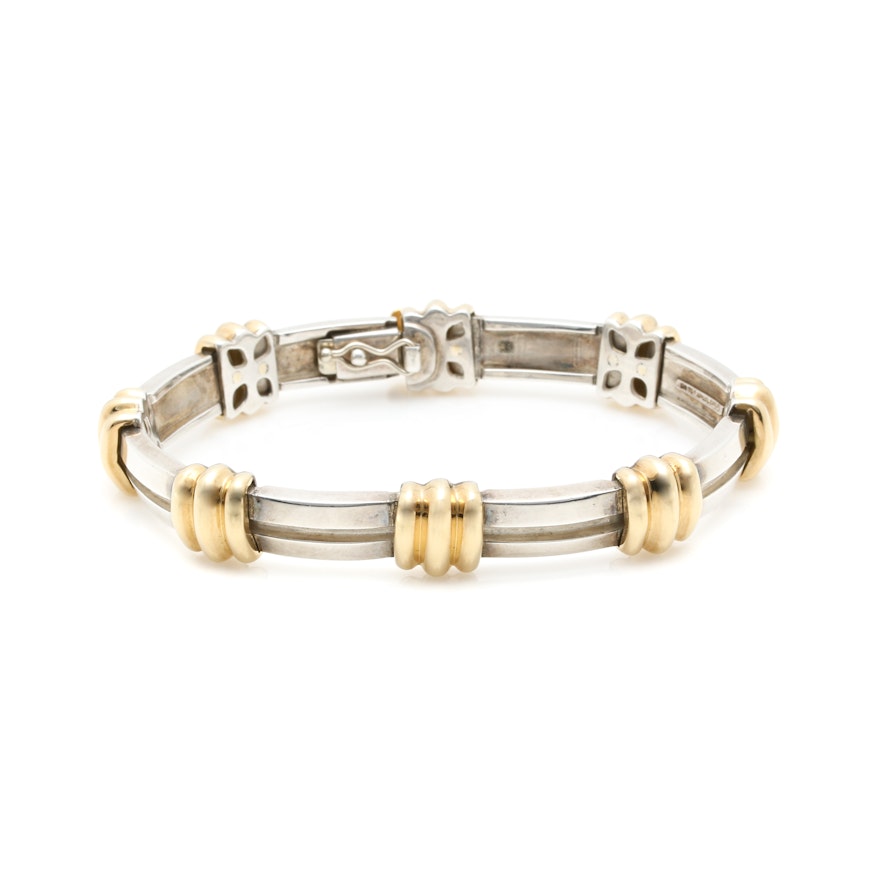 Tiffany & Co. 18K Yellow Gold and Sterling Silver Link Bracelet