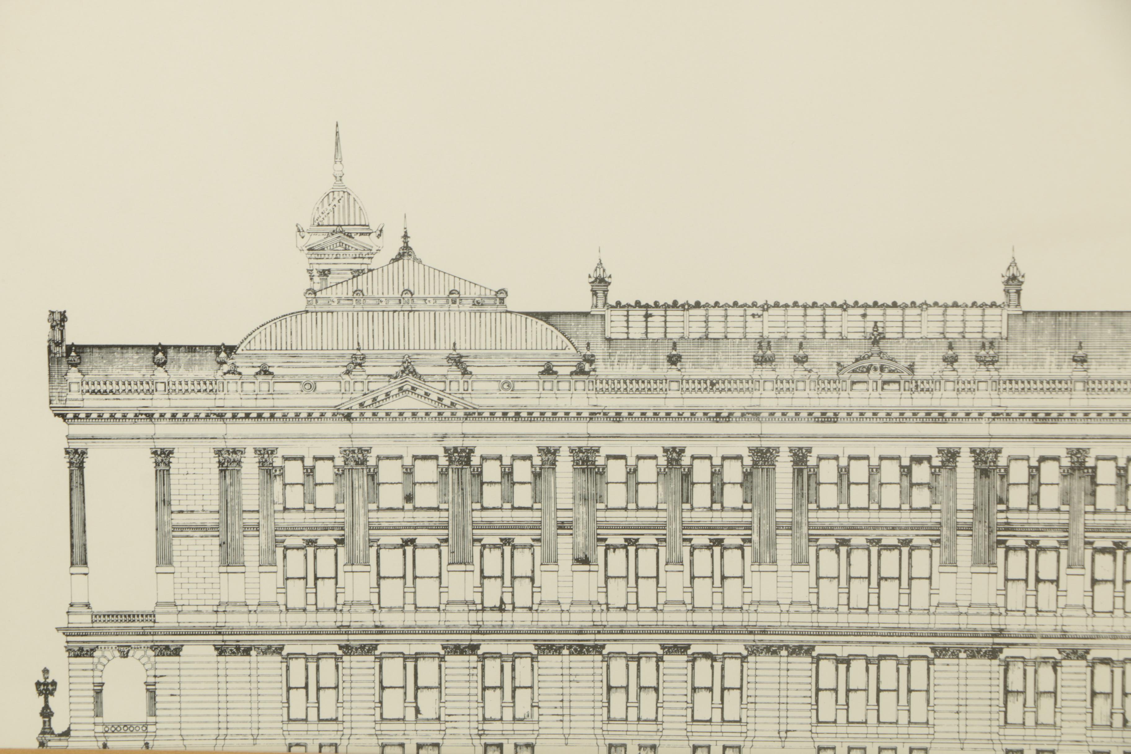 Lithograph on Paper of the Capitol Building