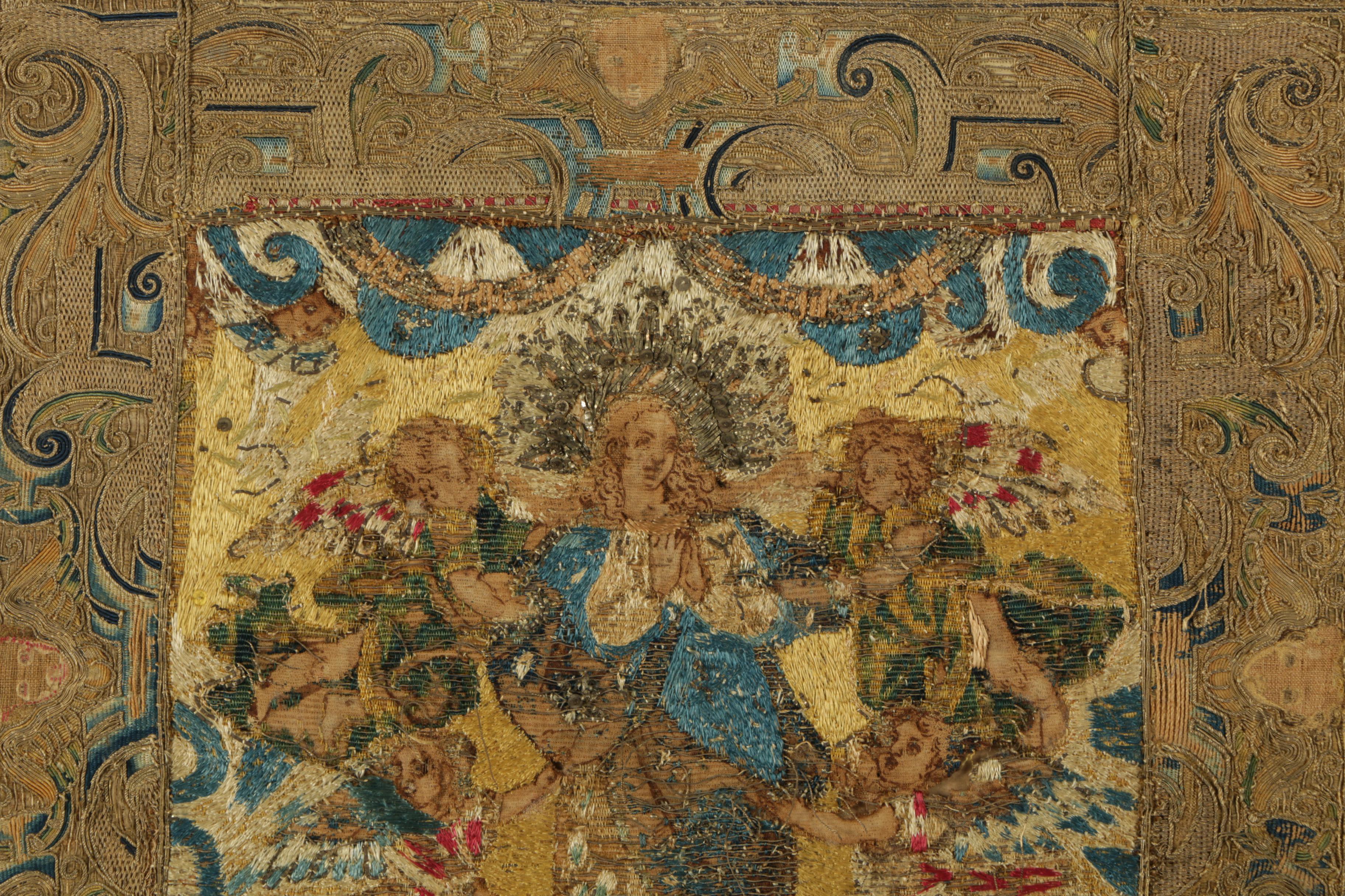 Embroidery with The Virgin Mary and Angels