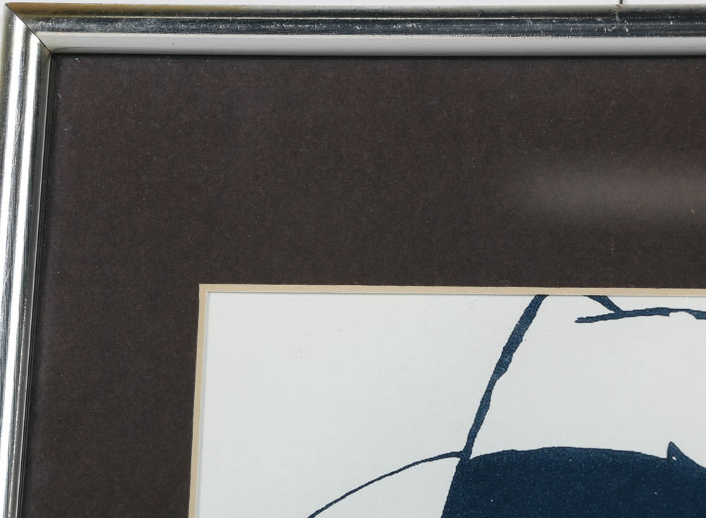 Signed Chester Gould Autograph and Reproduction Print on Paper of Dick Tracy