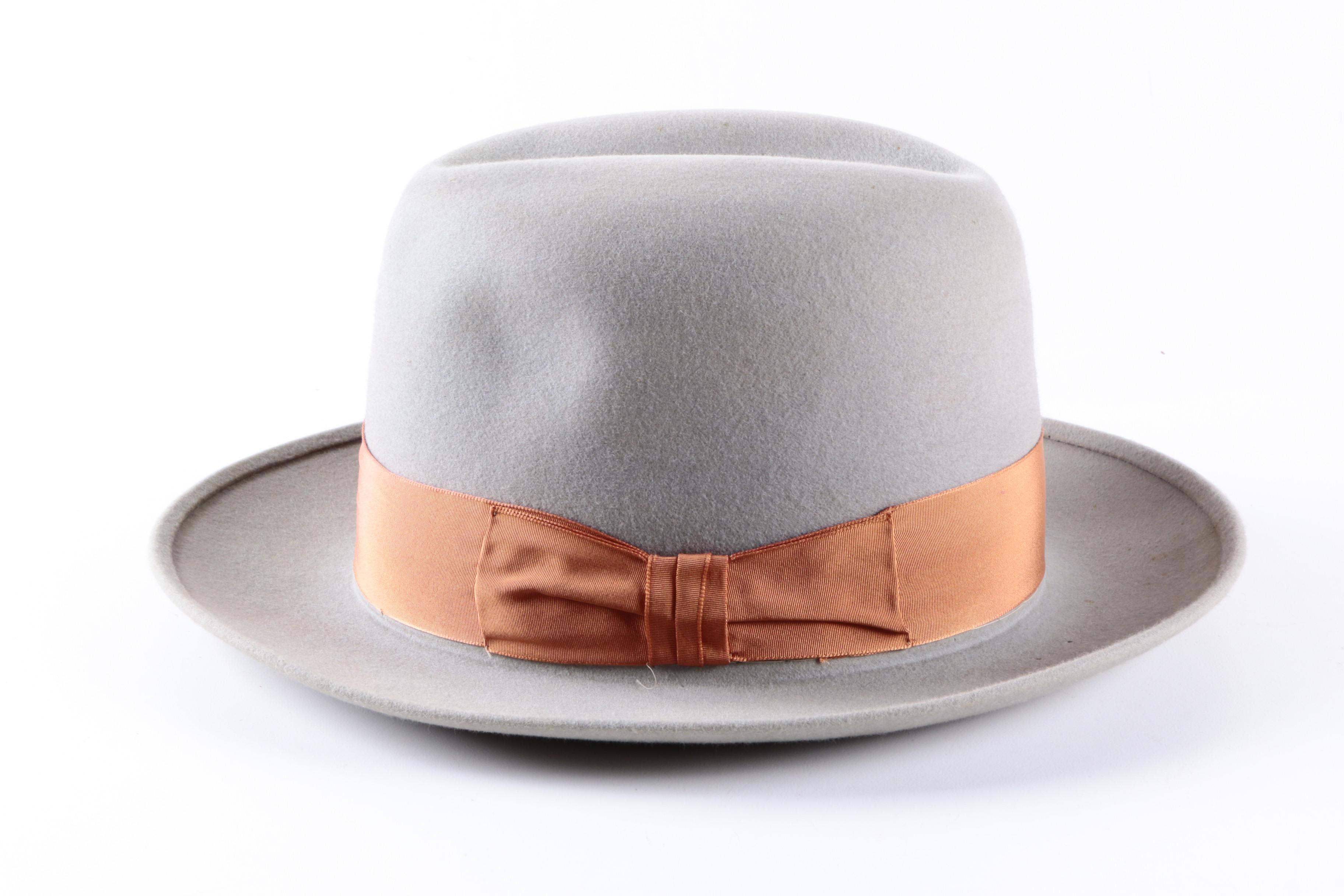 Men's Circa 1956 Vintage Stetson Royal De Luxe Homburg Hat