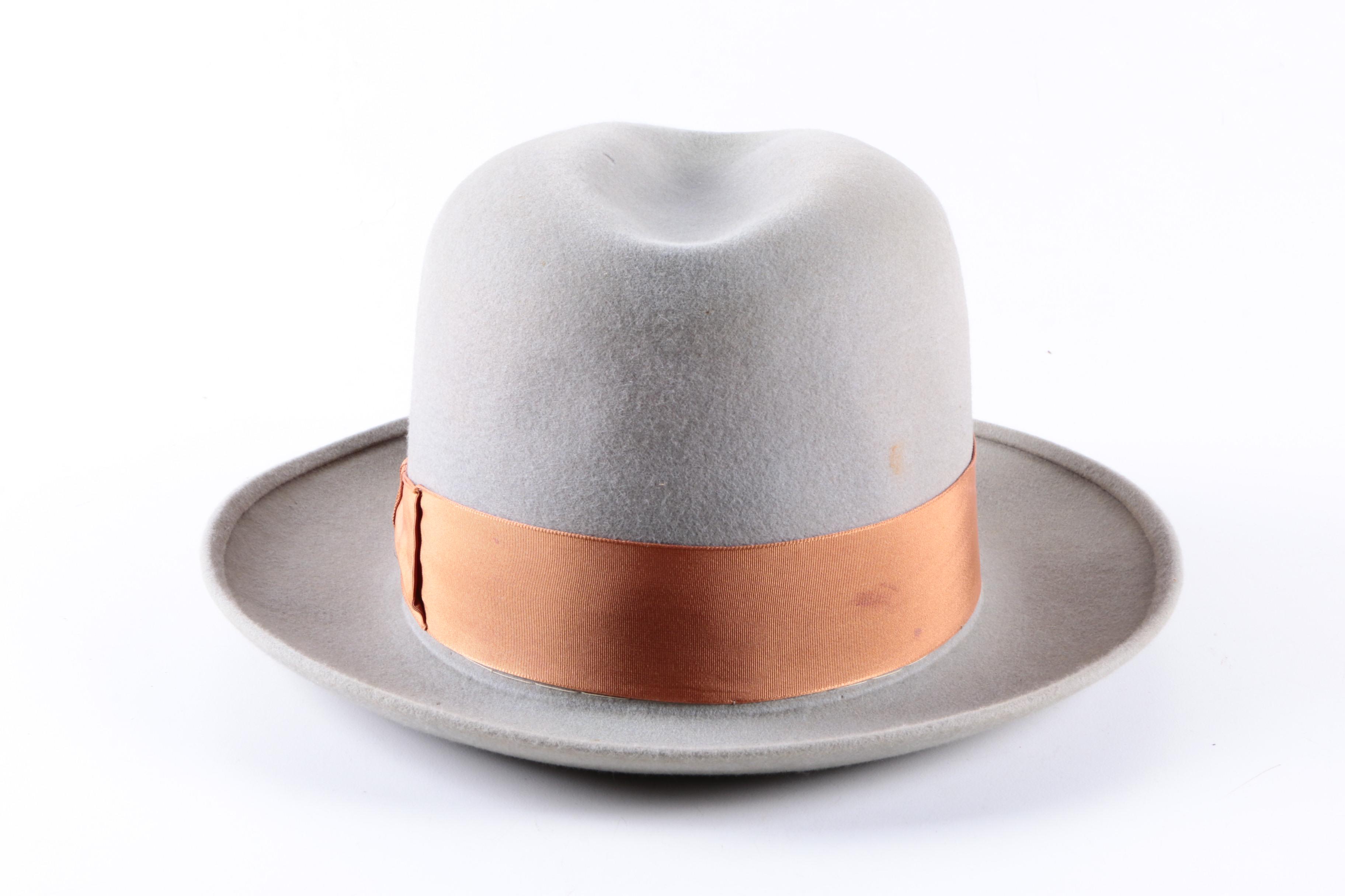 Men's Circa 1956 Vintage Stetson Royal De Luxe Homburg Hat