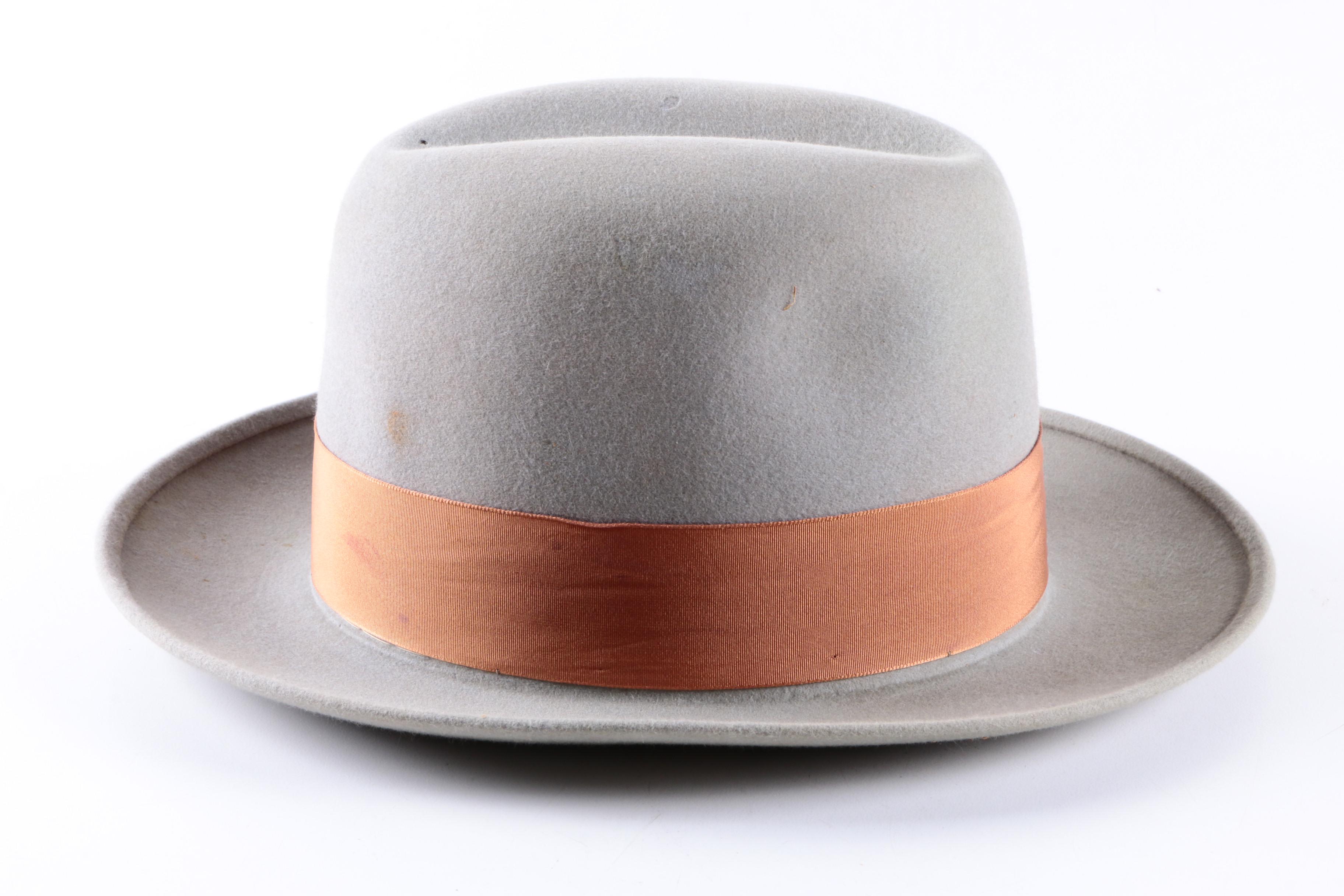 Men's Circa 1956 Vintage Stetson Royal De Luxe Homburg Hat