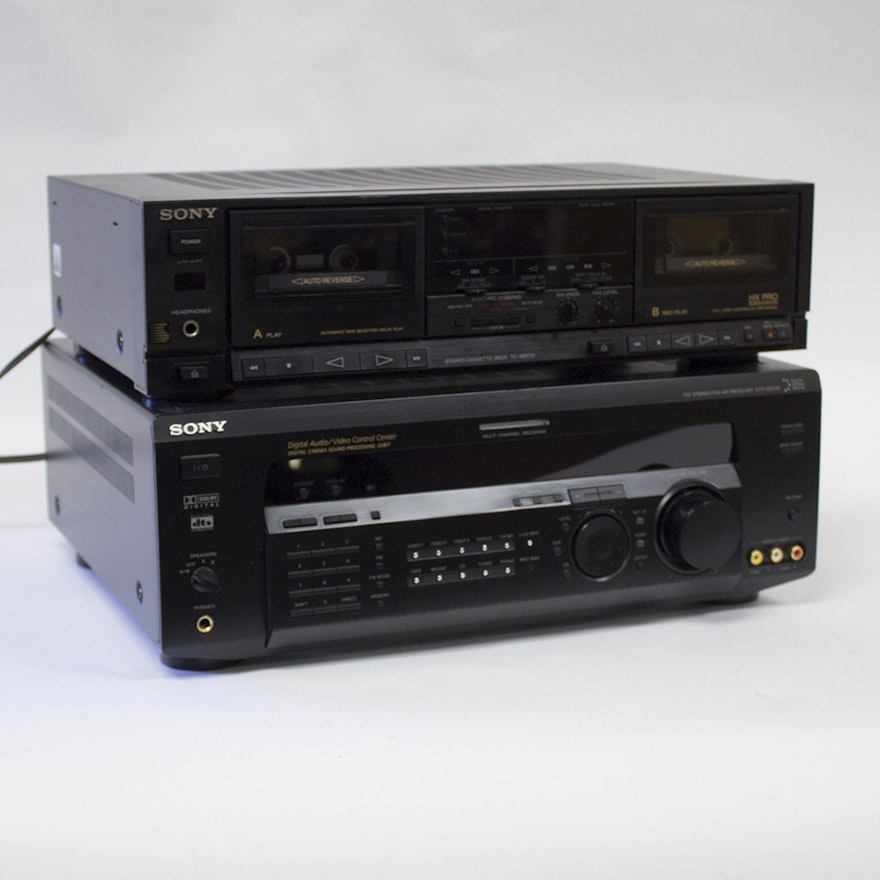 Sony Stereo Receiver and Dual Cassette Deck