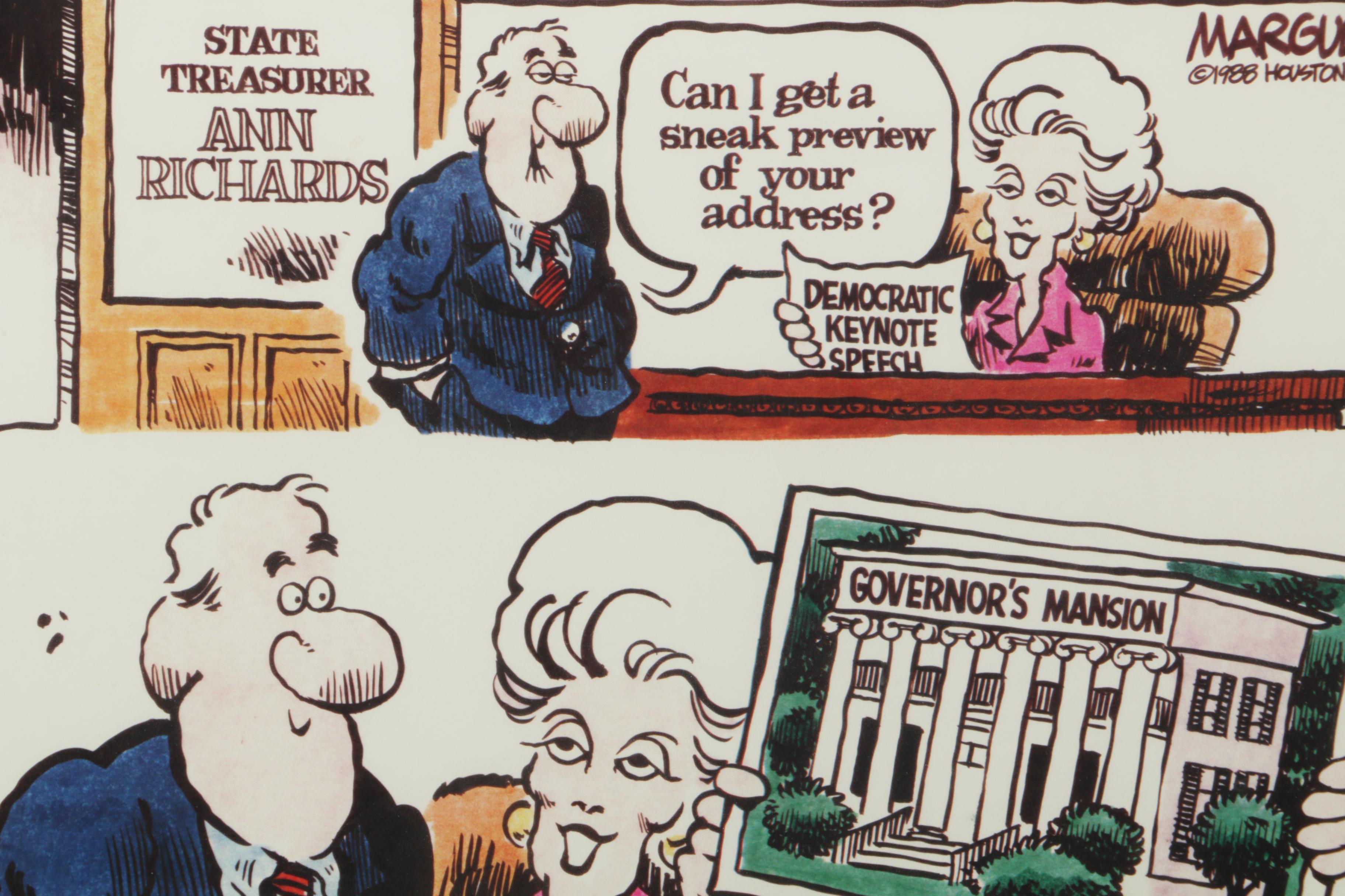 Reproduction Print of Cartoon After Jimmy Margulies for the Houston Post