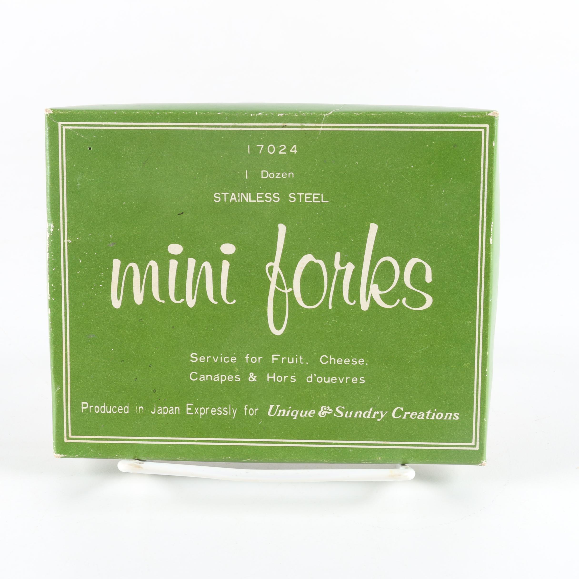 Mid-Century Unique & Sundry Creations Stainless Mini Forks