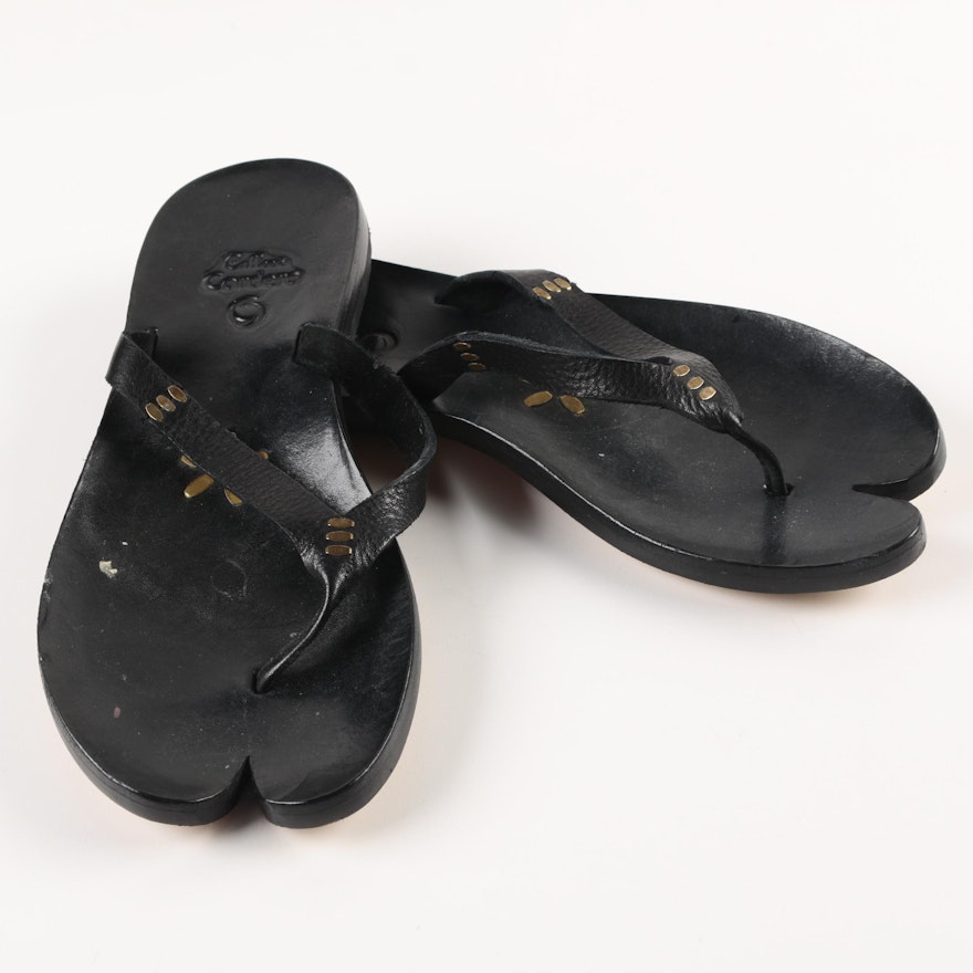 Colleen Cordero Black Leather Sandals
