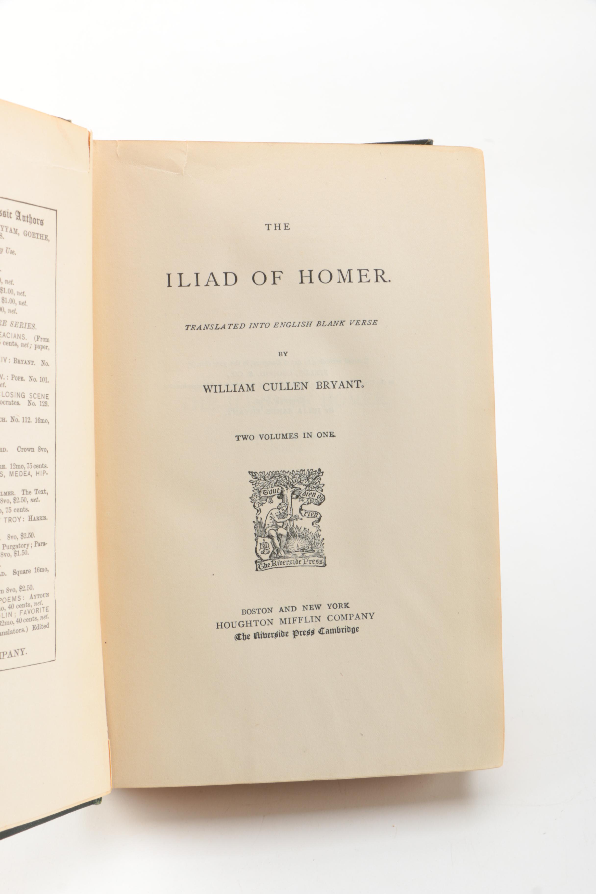 Five Assorted Translations of "The Iliad" and "The Odyssey"