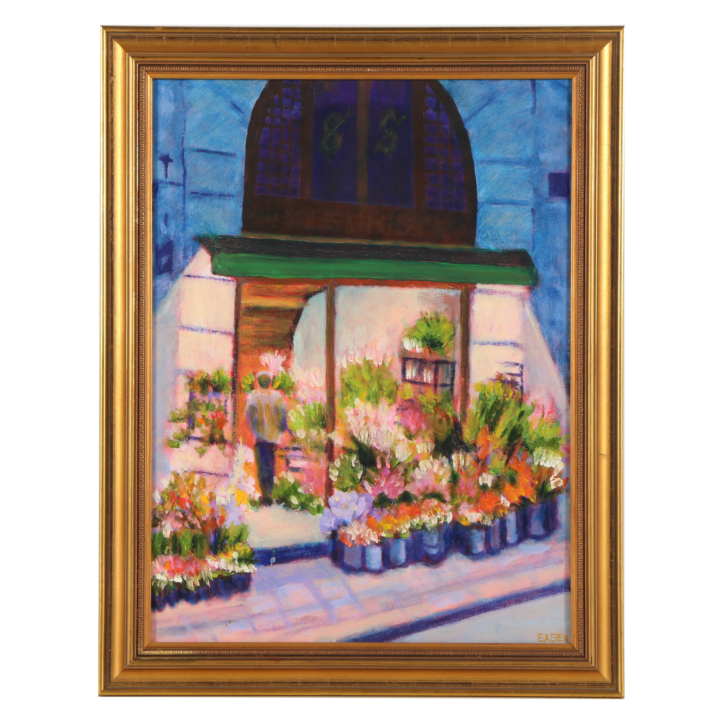 Bill Eagan Oil on Canvas "La Fleuriste"