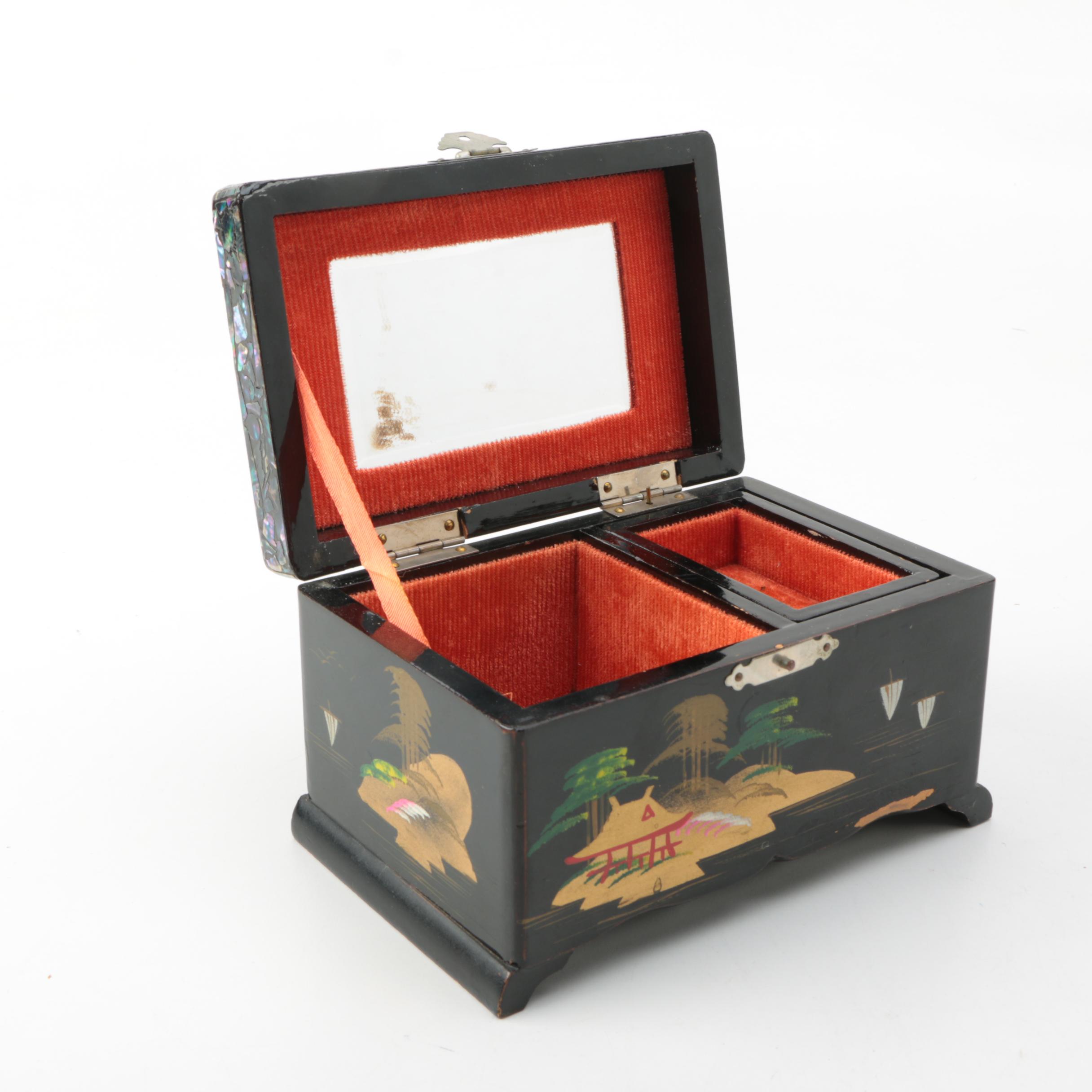 Japanese Abalone Inlay Jewelry Box