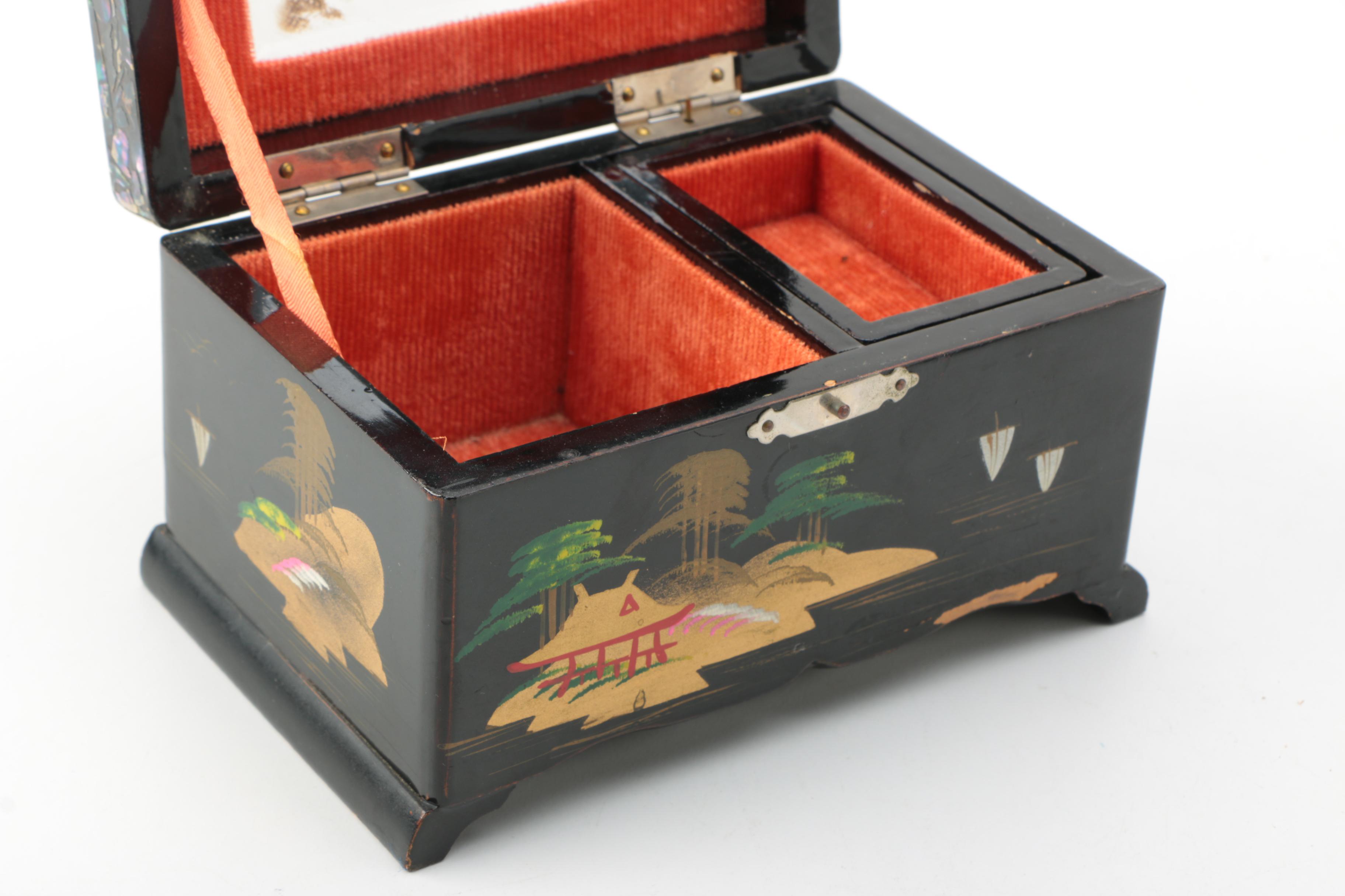 Japanese Abalone Inlay Jewelry Box