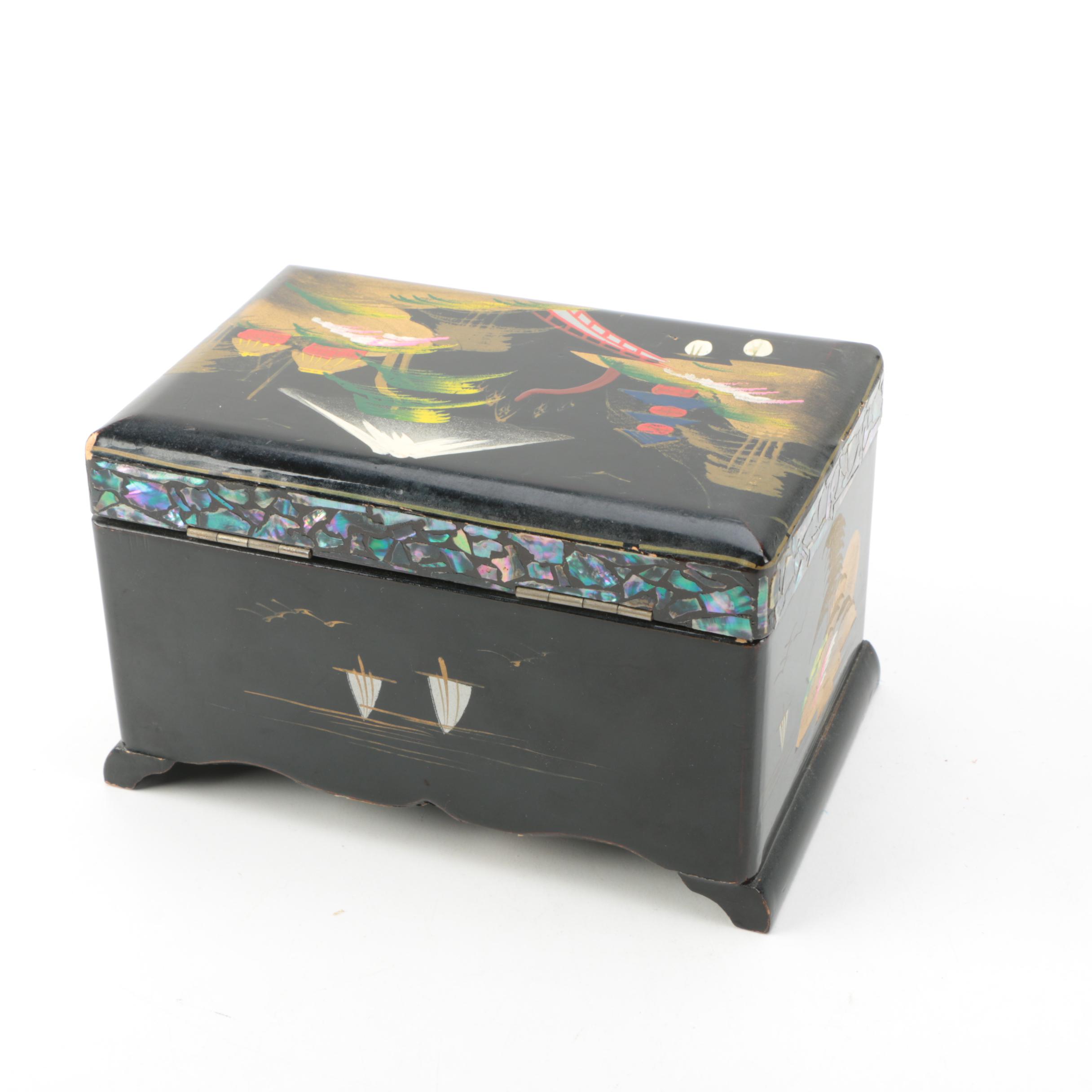 Japanese Abalone Inlay Jewelry Box
