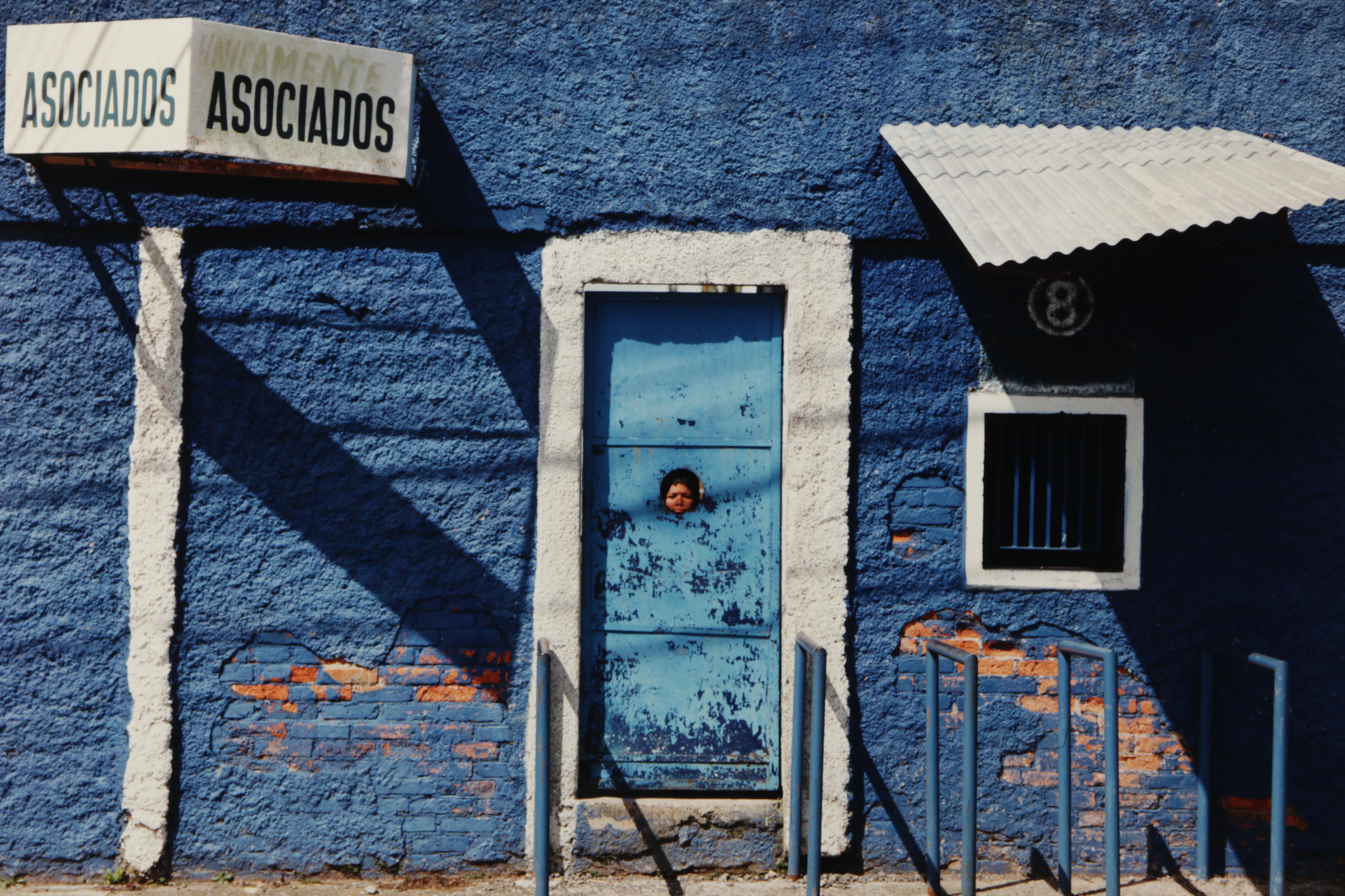 Lawrence W. Oliverson Color Photographic Print of Blue Building