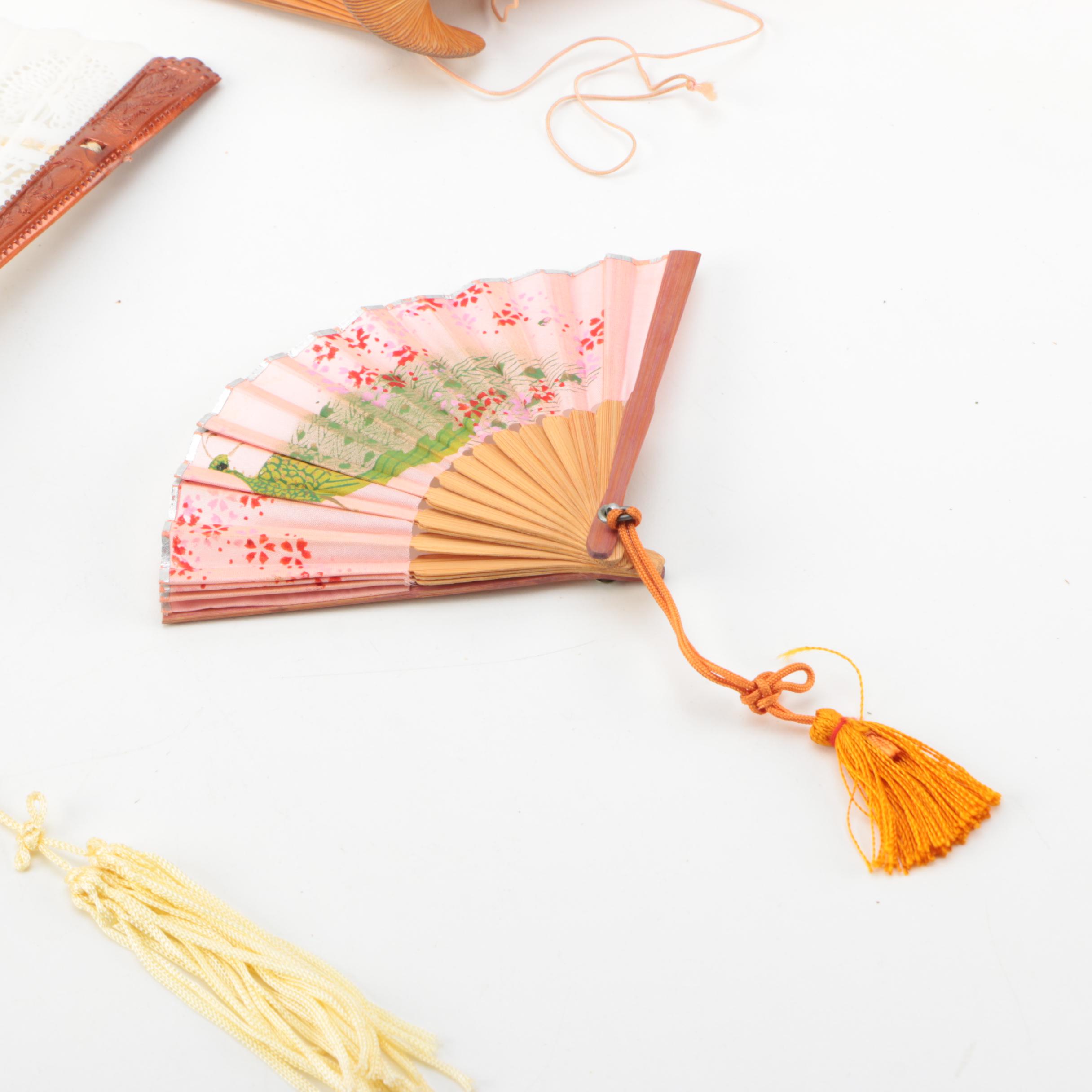 American Indian "Skookum" Doll and Vintage Folding Fans