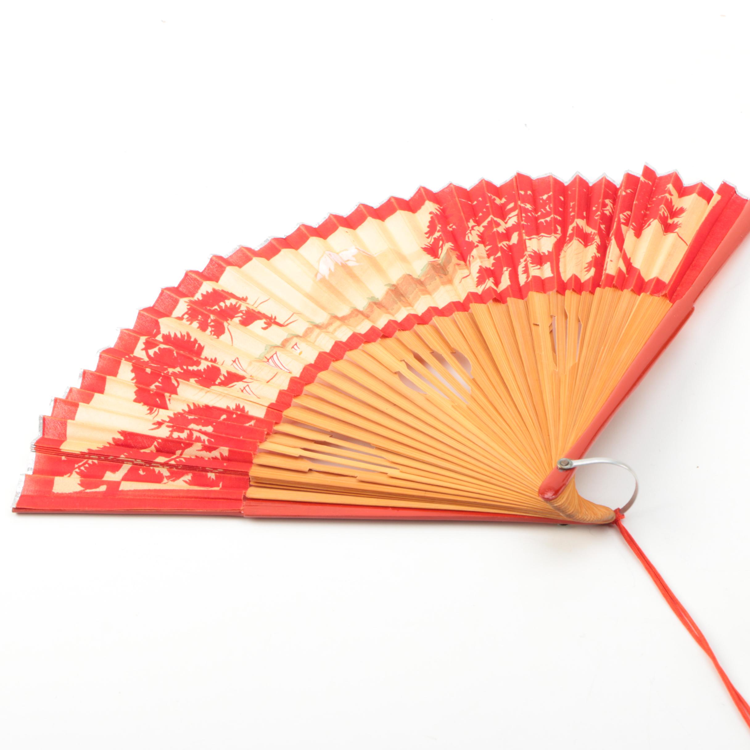 American Indian "Skookum" Doll and Vintage Folding Fans