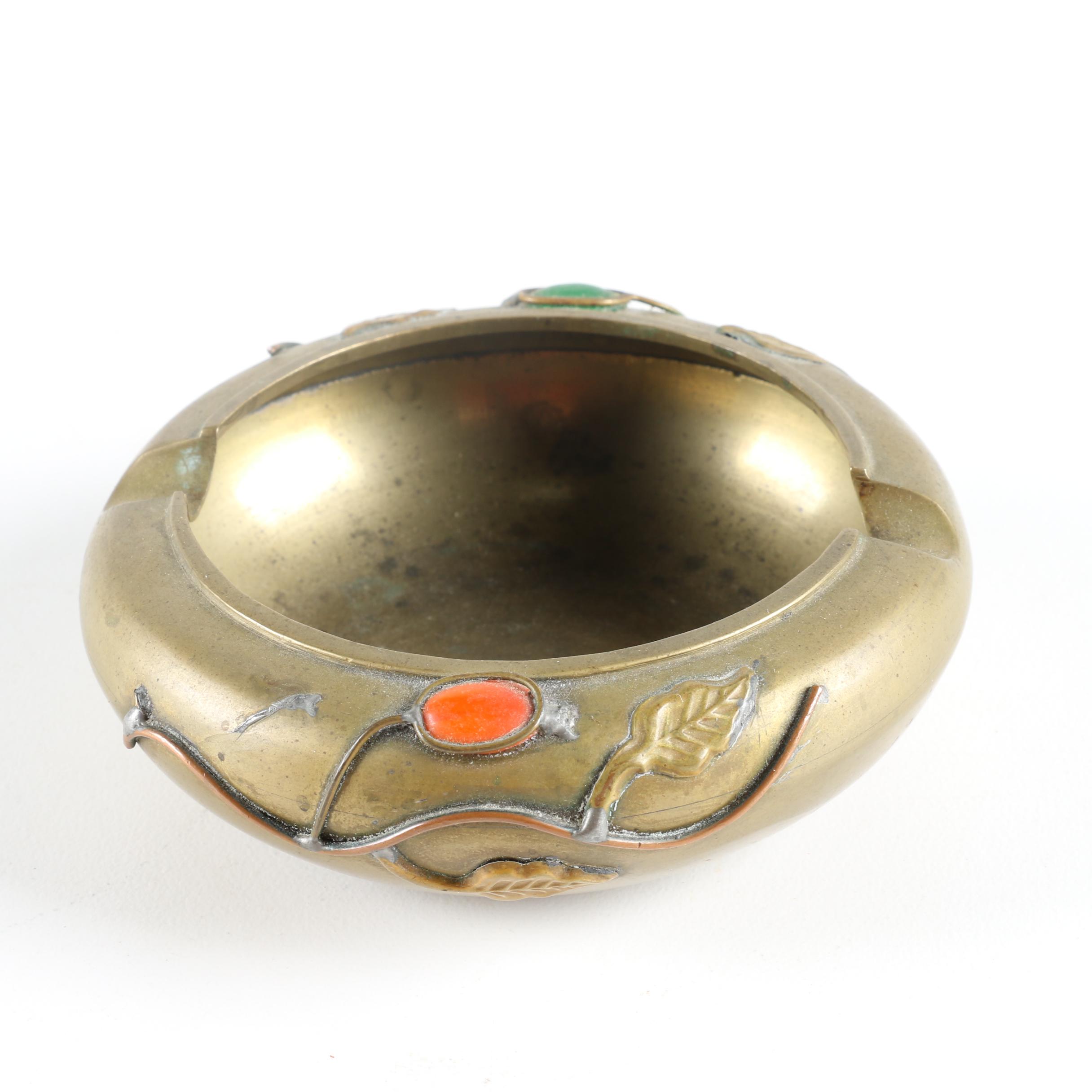 Brass Ash Receiver, Wooden Decor and Ladle