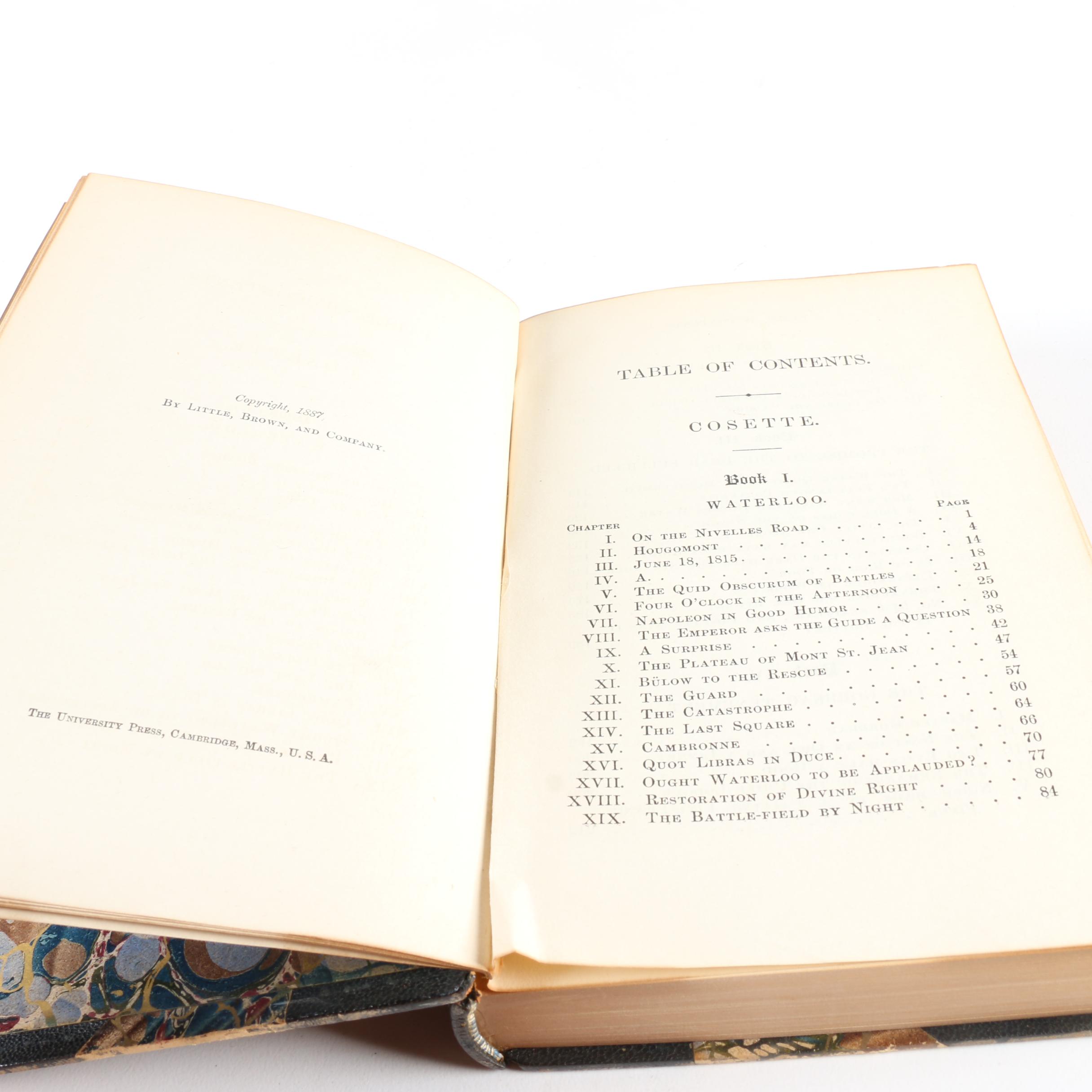 1905 Five-Volume Set of "Les Misérables" by Victor Hugo