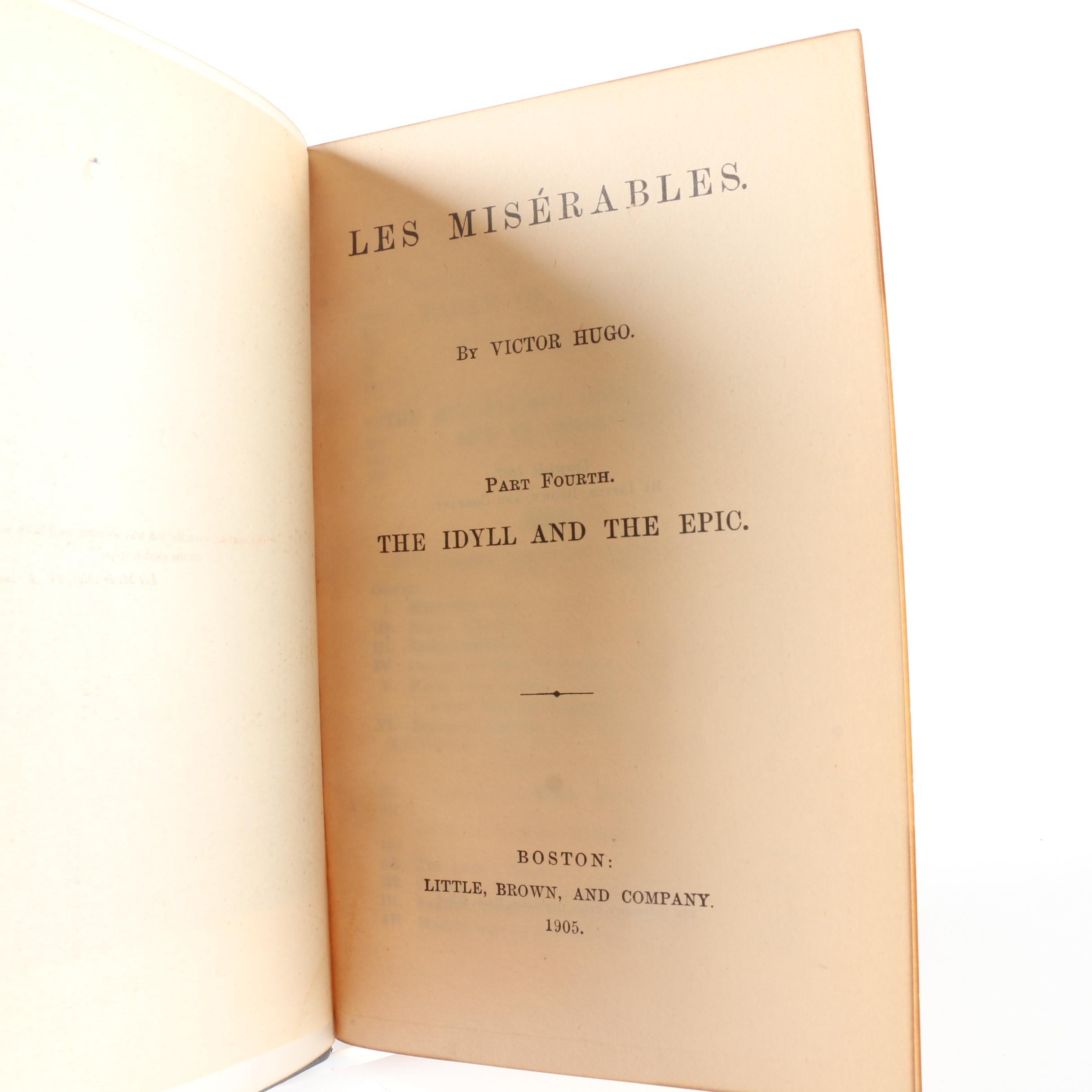 1905 Five-Volume Set of "Les Misérables" by Victor Hugo