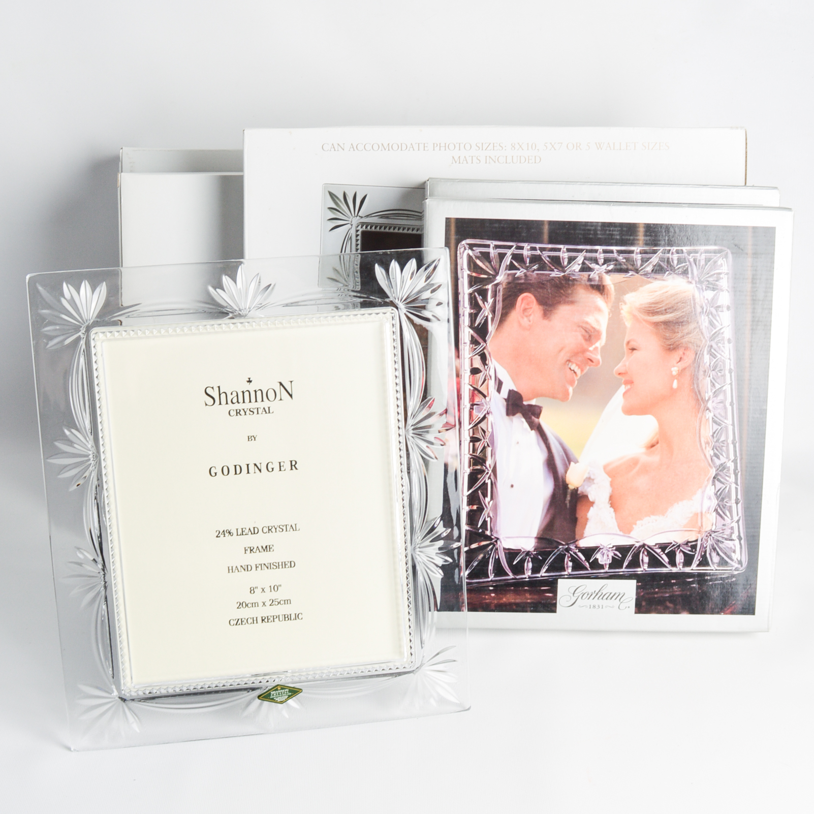 Gorham and Godinger "Shannon" Crystal Picture Frames
